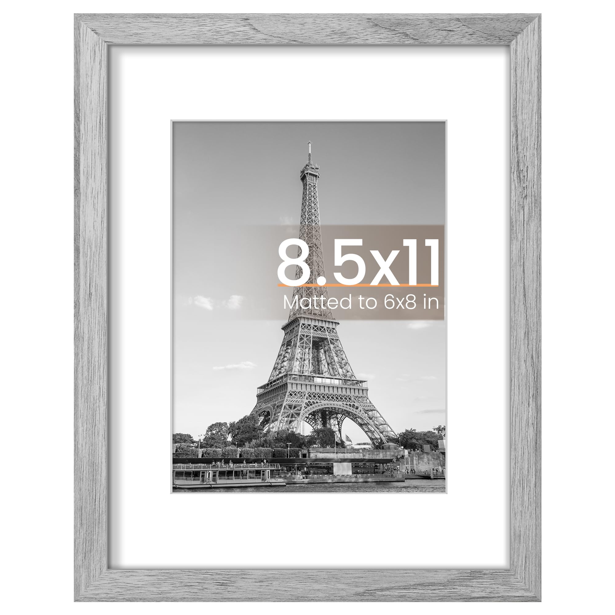 upsimples 8x10 Picture Frame, Display Pictures 5x7 with Mat or 8x10 Without Mat, Wall Hanging Photo Frame, Black, 1 Pack