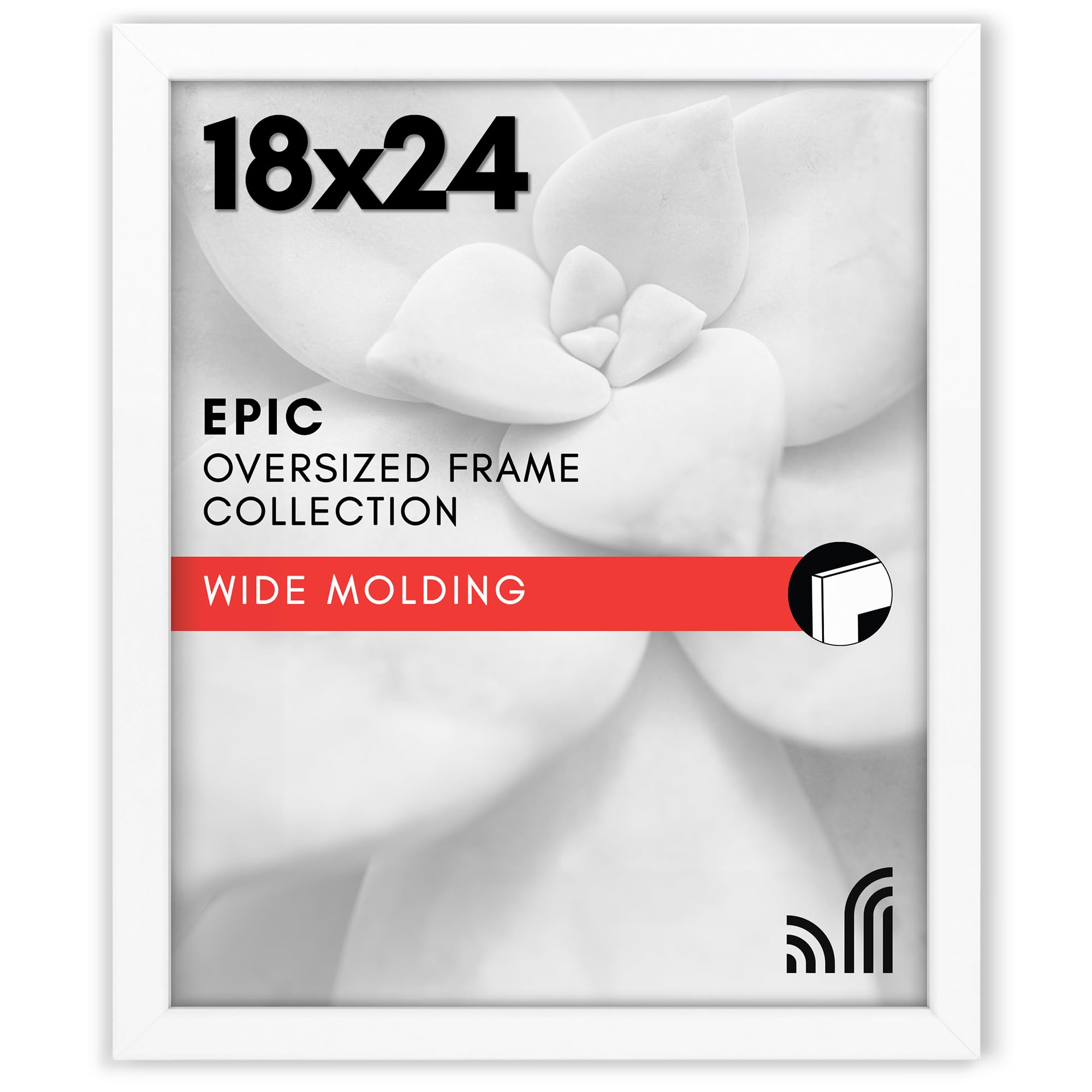 Americanflat 18x24 Poster Frame with Polished Plexiglass - Black Picture Frame - Wide Photo Frames Made of Engineered Wood for Vertical or Horizontal Wall Display - Epic Collection - Black