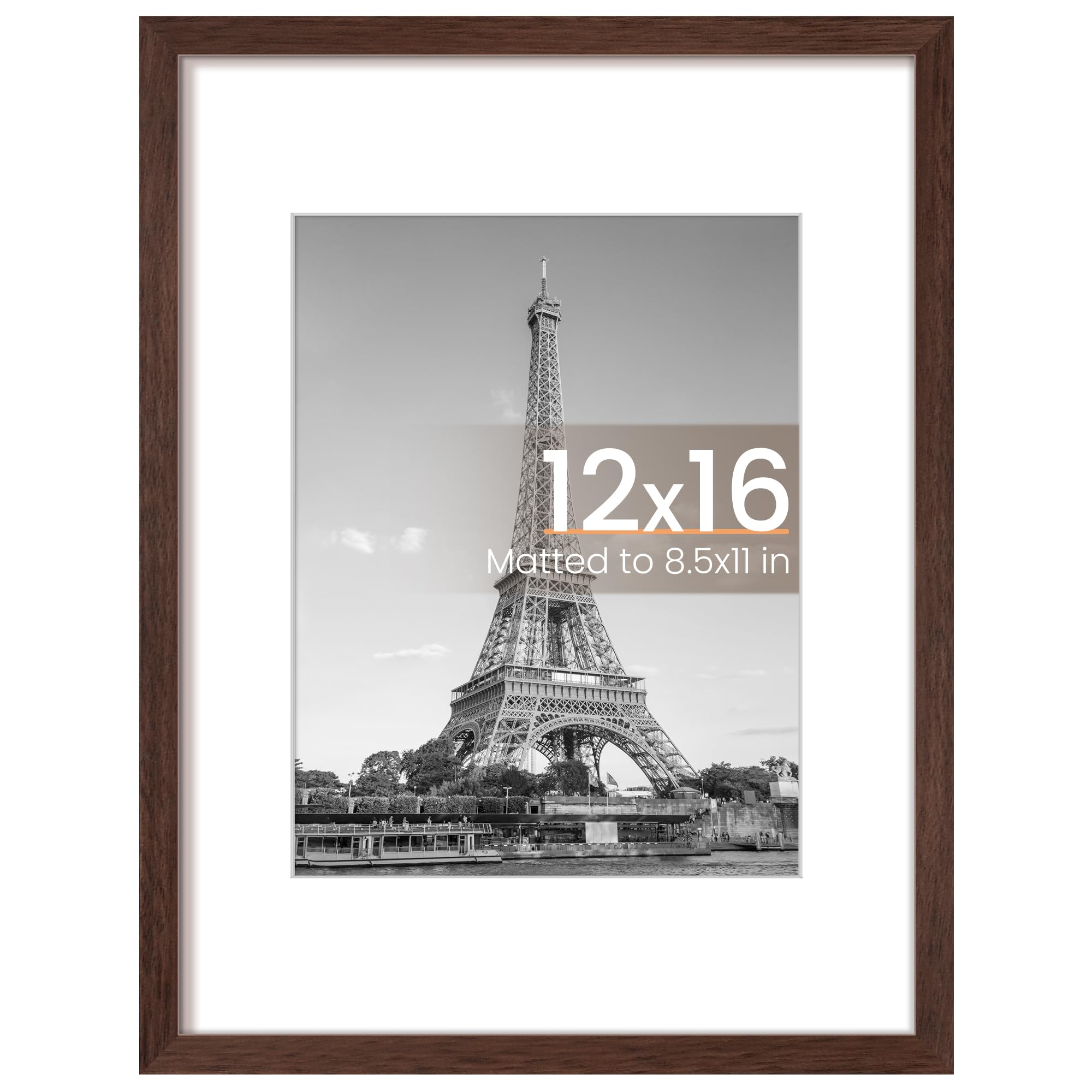 upsimples 11x17 Picture Frame, Display Pictures 9x15 with Mat or 11 x 17 Without, Wall Hanging Poster Frames, Black, 1 Pack