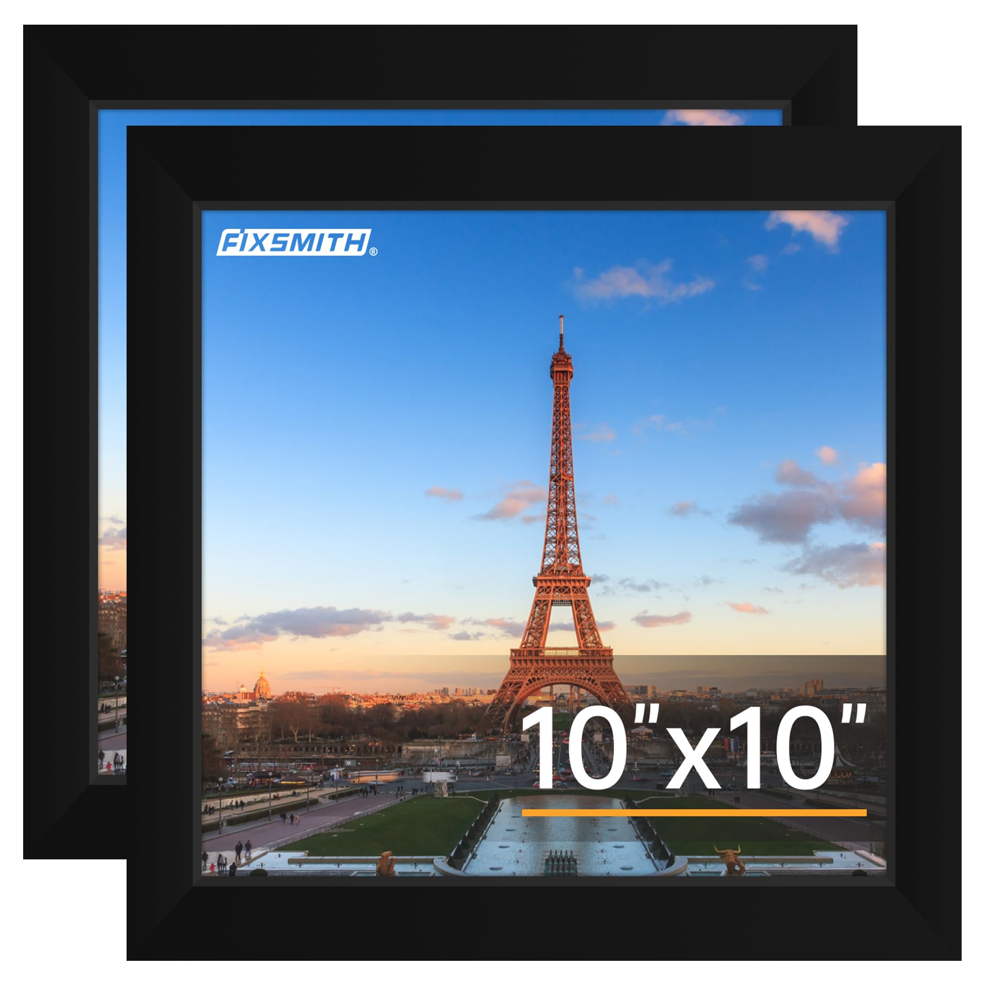 FIXSMITH 5x7 Picture Frame Set of 10, Photo Frame Bulk with HD Plexiglass, Display Pictures 4x6 with Mat or 5x7 Without Mat Multi Picture Frames Collage for Tabletop or Wall Display, Black