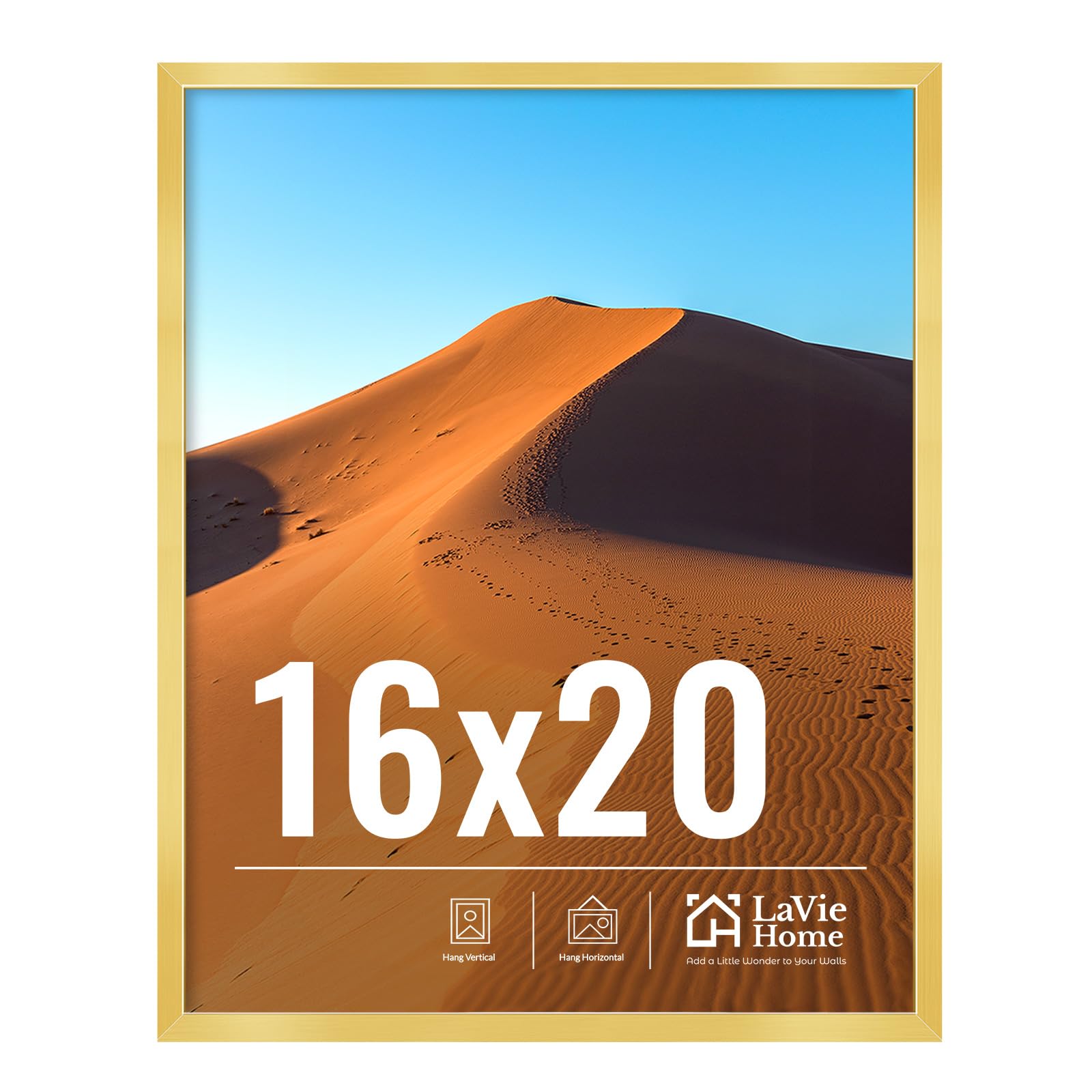 LaVie Home 11x14 Picture Frame for Wall Display, 11 x 14 Black Picture Frame with HD Plexiglas, 11 by 14 Poster Frame 1 Pack, Display Frame for Vertical or Horizontal, Classic Collection