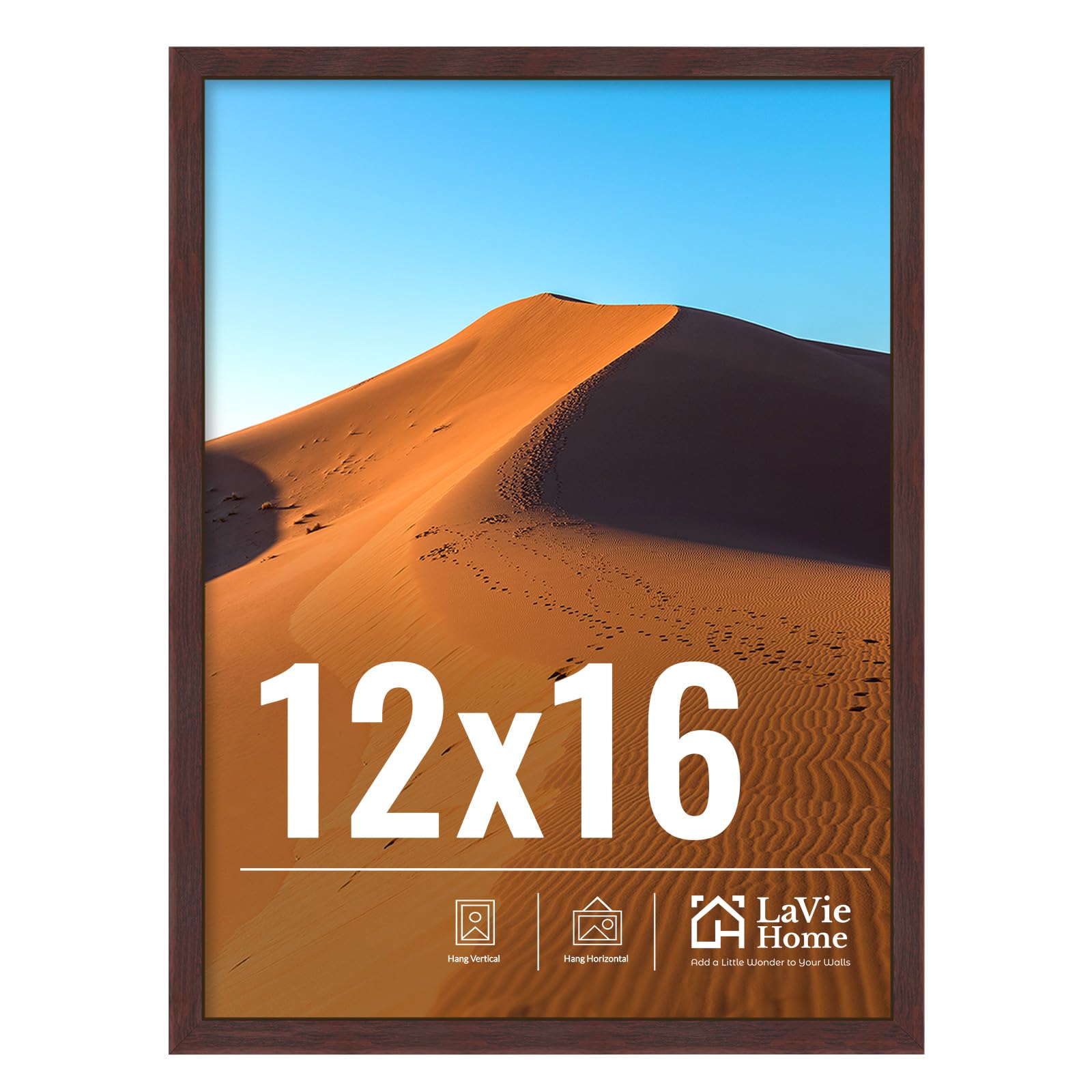 LaVie Home 11x14 Picture Frame for Wall Display, 11 x 14 Black Picture Frame with HD Plexiglas, 11 by 14 Poster Frame 1 Pack, Display Frame for Vertical or Horizontal, Classic Collection