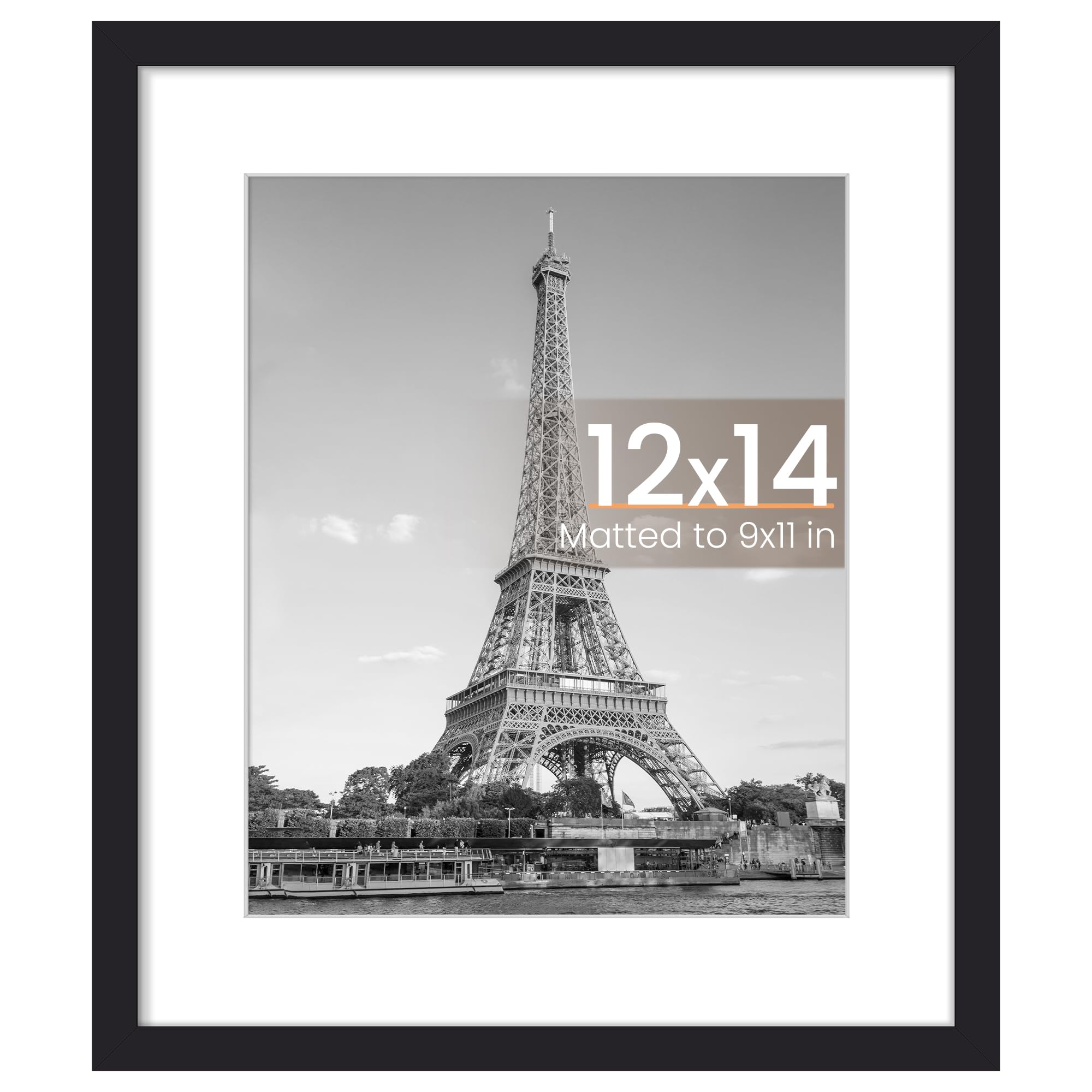 upsimples 11x17 Picture Frame, Display Pictures 9x15 with Mat or 11 x 17 Without, Wall Hanging Poster Frames, Black, 1 Pack