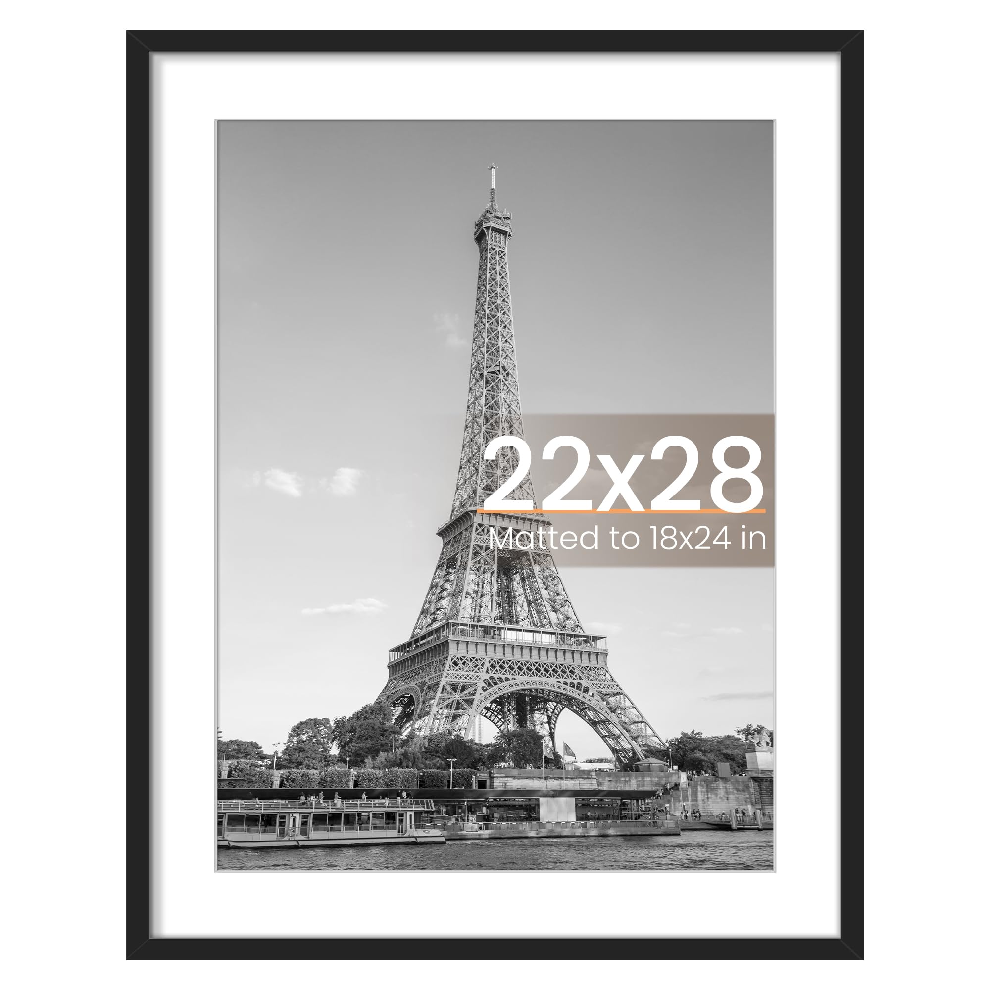 upsimples 11x17 Picture Frame, Display Pictures 9x15 with Mat or 11 x 17 Without, Wall Hanging Poster Frames, Black, 1 Pack