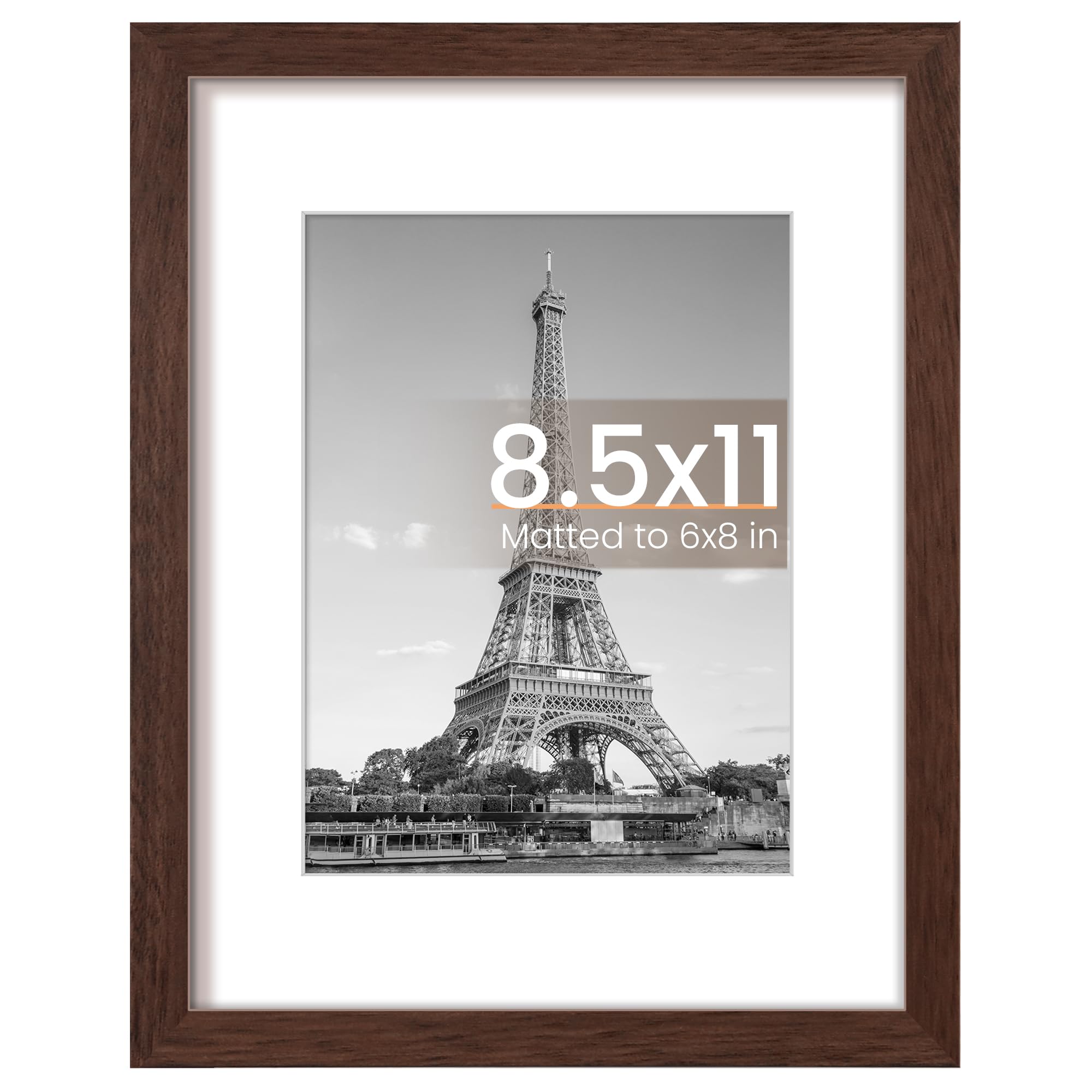 upsimples 8x10 Picture Frame, Display Pictures 5x7 with Mat or 8x10 Without Mat, Wall Hanging Photo Frame, Black, 1 Pack