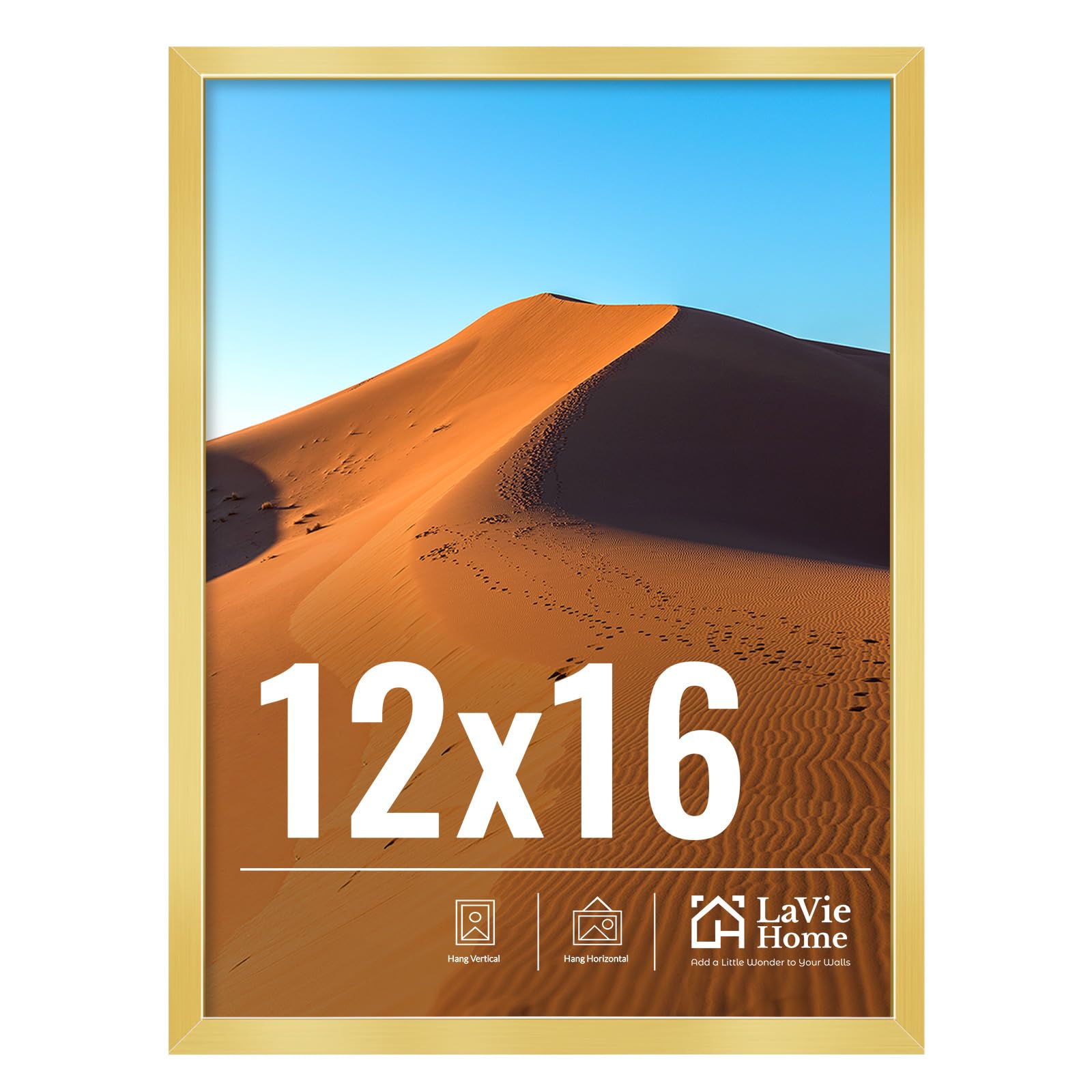 LaVie Home 11x14 Picture Frame for Wall Display, 11 x 14 Black Picture Frame with HD Plexiglas, 11 by 14 Poster Frame 1 Pack, Display Frame for Vertical or Horizontal, Classic Collection