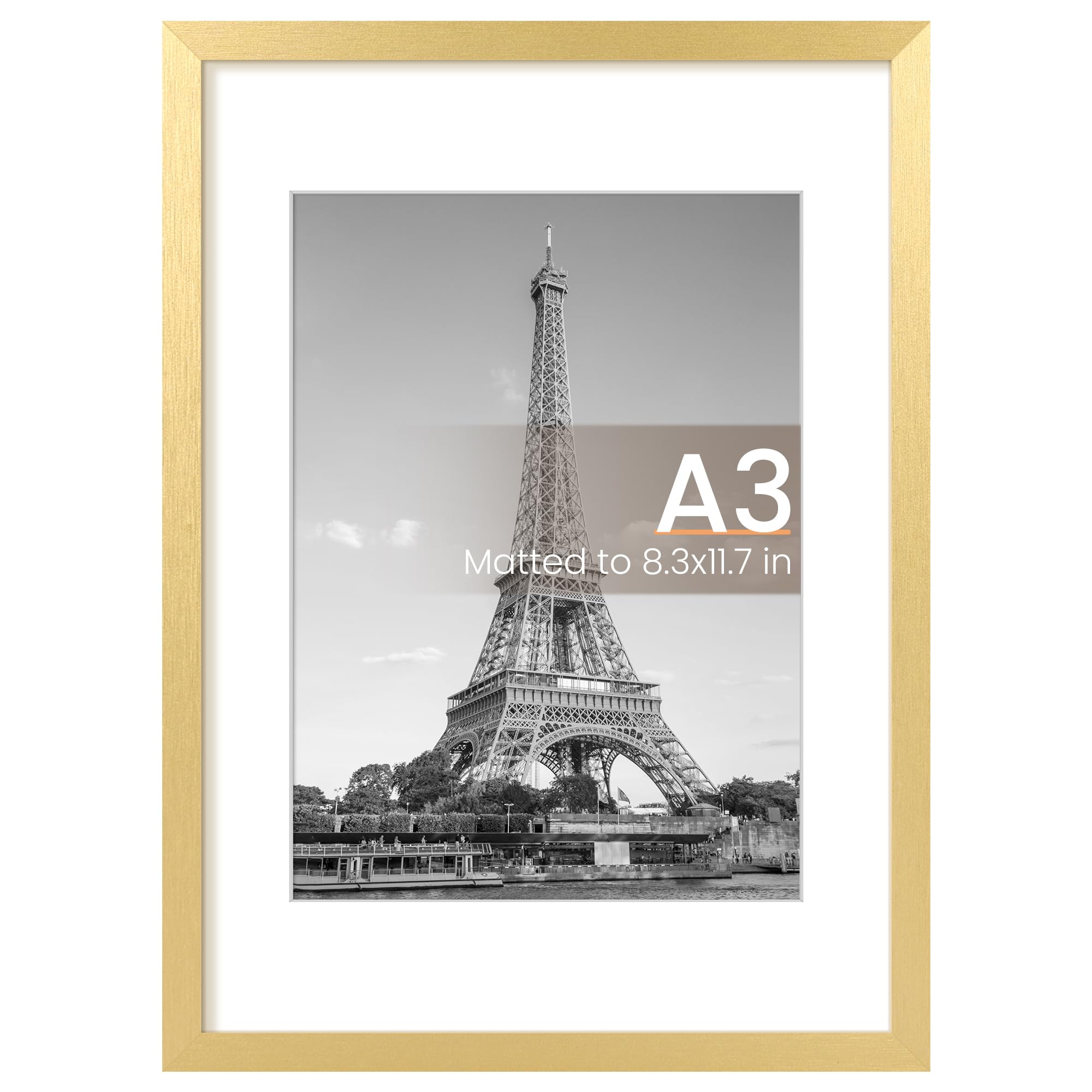 upsimples 12x16 Picture Frame, Display Pictures 8.5x11 with Mat or 12x16 Without Mat, Wall Hanging Photo Frame, Black, 1 Pack