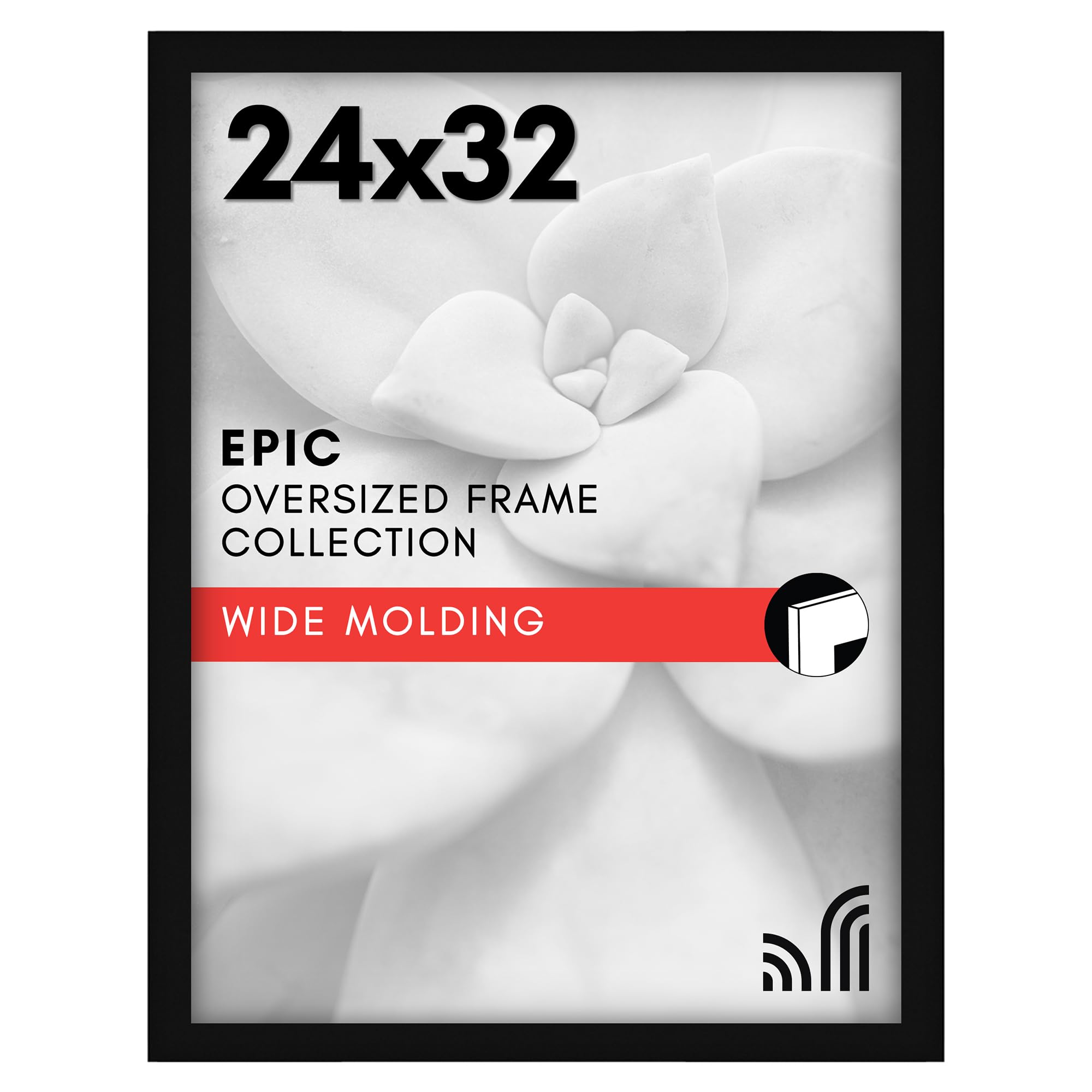 Americanflat 18x24 Poster Frame with Polished Plexiglass - Black Picture Frame - Wide Photo Frames Made of Engineered Wood for Vertical or Horizontal Wall Display - Epic Collection - Black