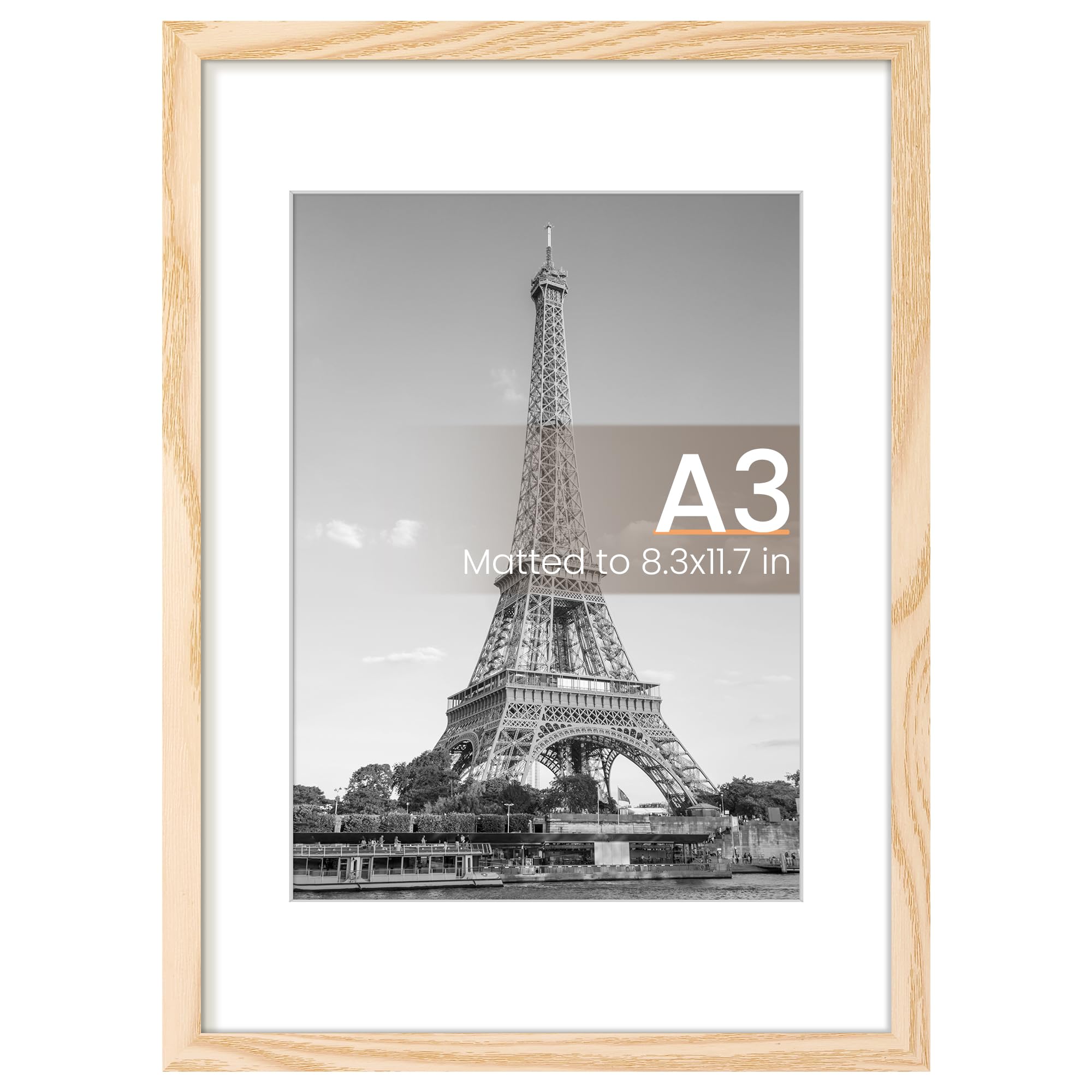 upsimples 11x17 Picture Frame, Display Pictures 9x15 with Mat or 11 x 17 Without, Wall Hanging Poster Frames, Black, 1 Pack