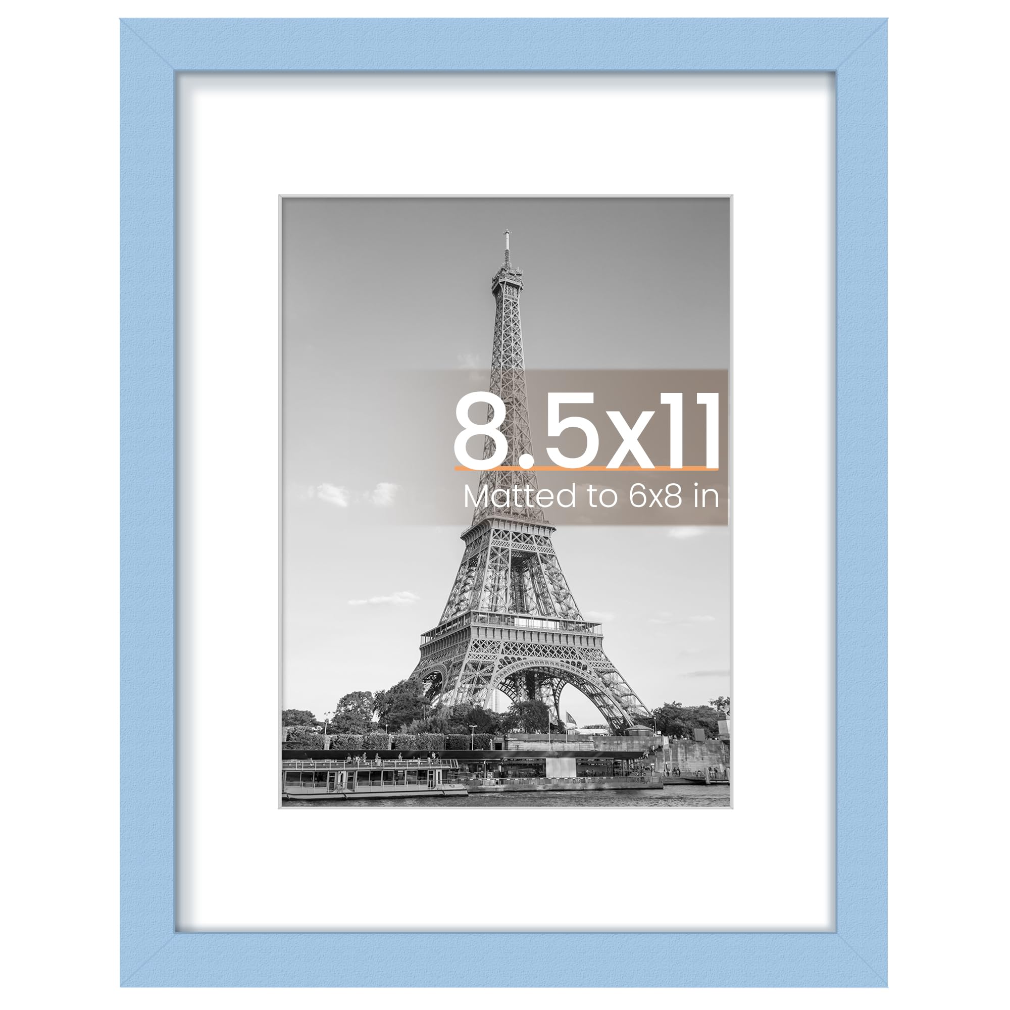 upsimples 8x10 Picture Frame, Display Pictures 5x7 with Mat or 8x10 Without Mat, Wall Hanging Photo Frame, Black, 1 Pack