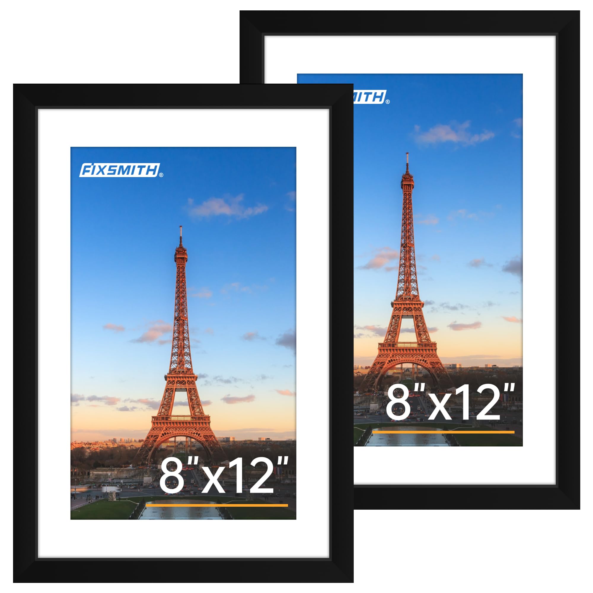FIXSMITH 5x7 Picture Frame Set of 10, Photo Frame Bulk with HD Plexiglass, Display Pictures 4x6 with Mat or 5x7 Without Mat Multi Picture Frames Collage for Tabletop or Wall Display, Black