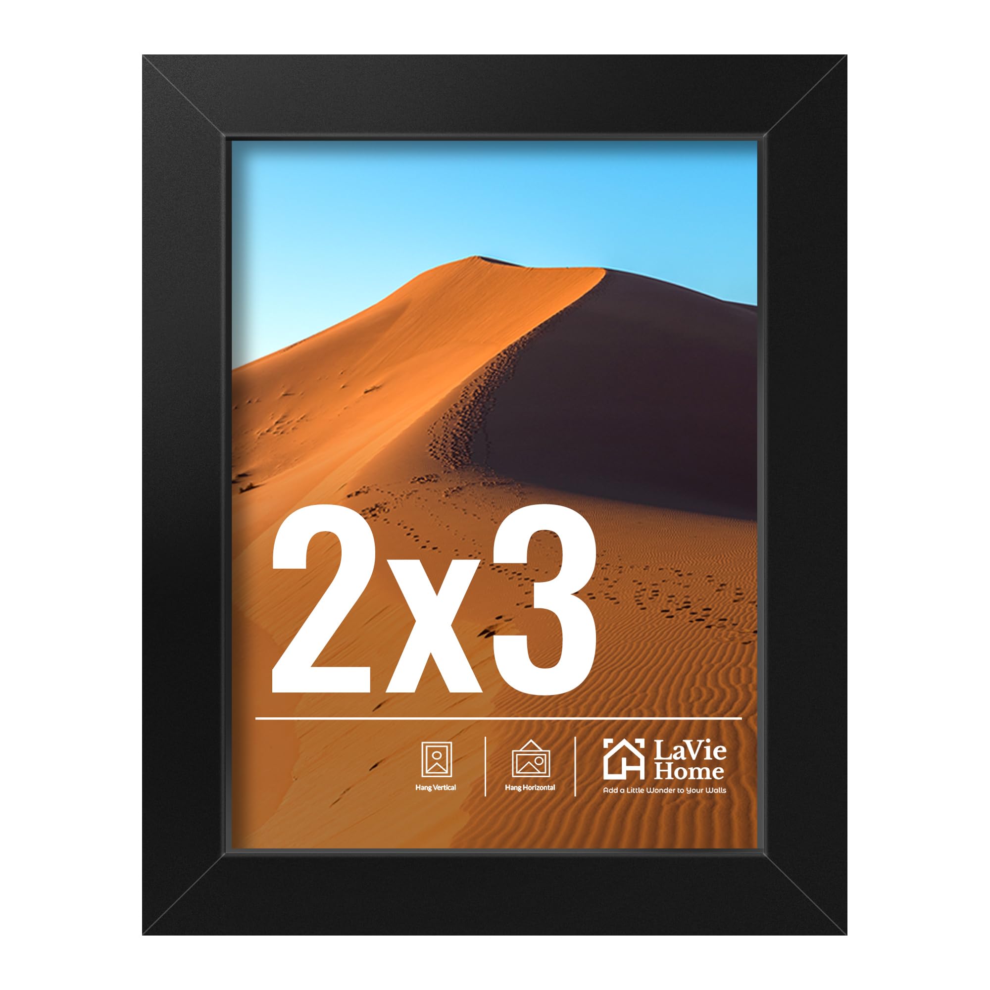 LaVie Home 11x14 Picture Frame for Wall Display, 11 x 14 Black Picture Frame with HD Plexiglas, 11 by 14 Poster Frame 1 Pack, Display Frame for Vertical or Horizontal, Classic Collection