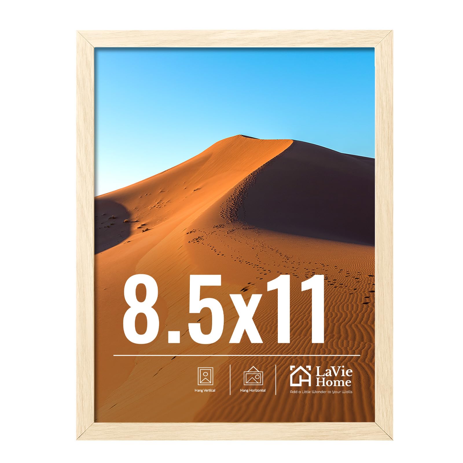 LaVie Home 11x14 Picture Frame for Wall Display, 11 x 14 Black Picture Frame with HD Plexiglas, 11 by 14 Poster Frame 1 Pack, Display Frame for Vertical or Horizontal, Classic Collection