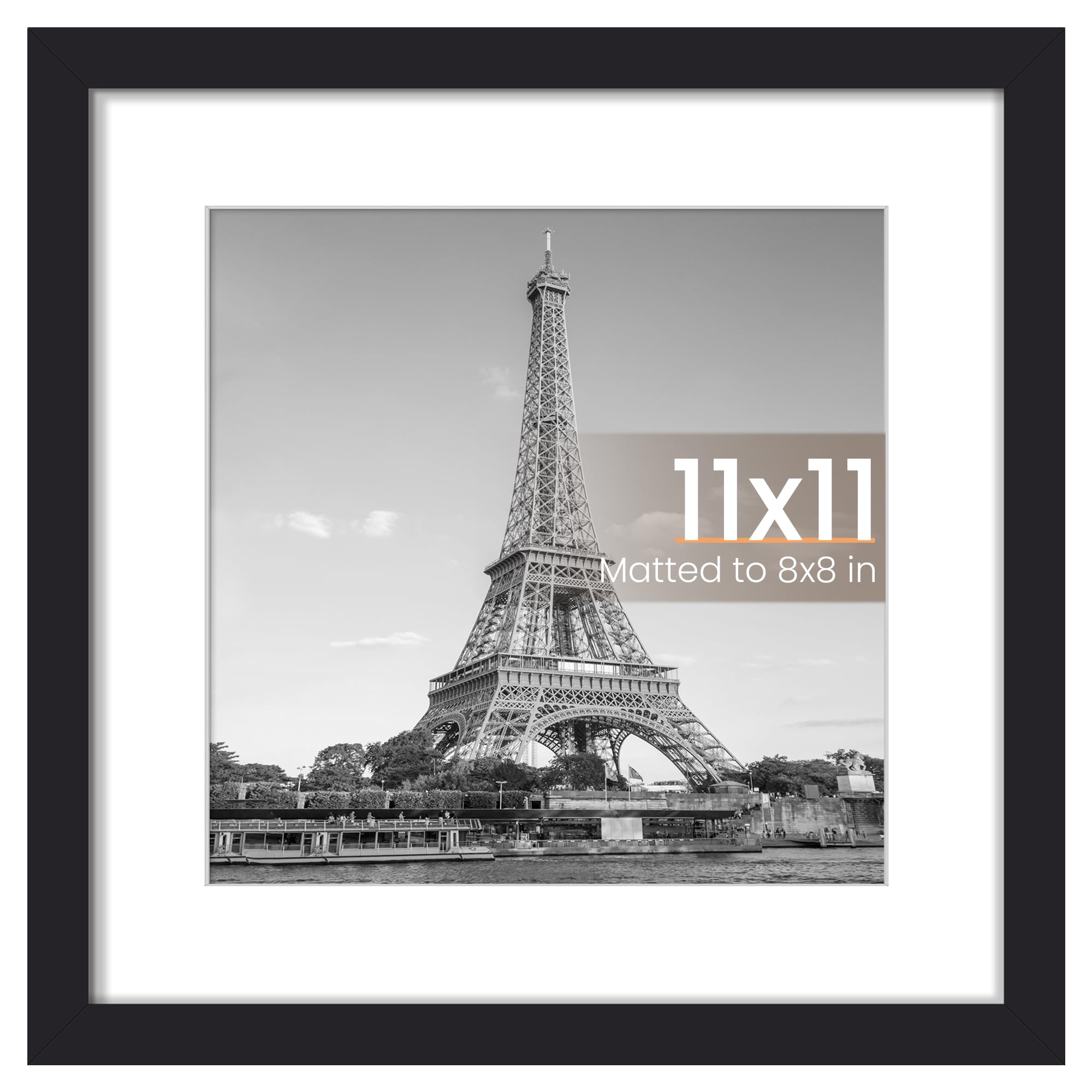 upsimples 11x17 Picture Frame, Display Pictures 9x15 with Mat or 11 x 17 Without, Wall Hanging Poster Frames, Black, 1 Pack