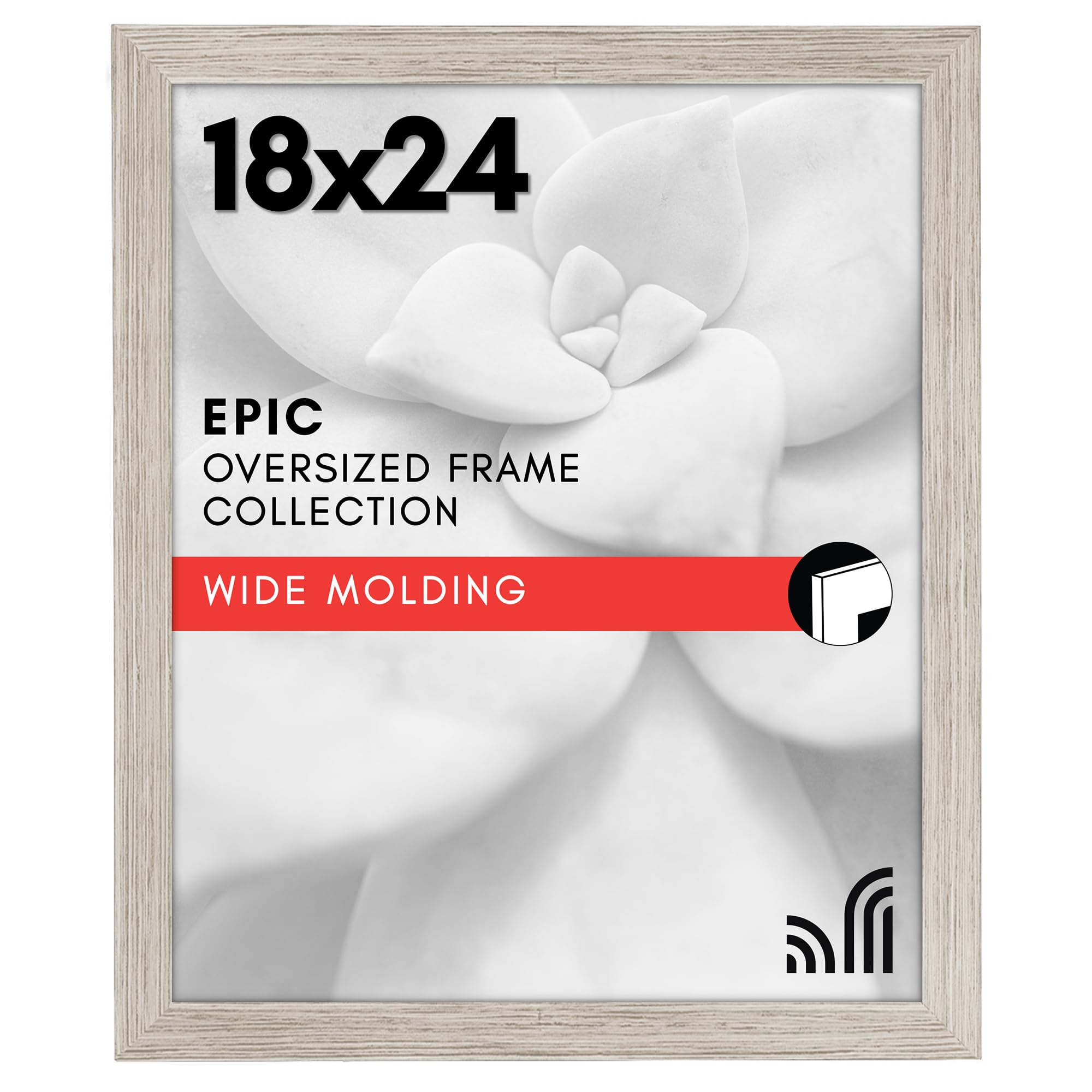 Americanflat 18x24 Poster Frame with Polished Plexiglass - Black Picture Frame - Wide Photo Frames Made of Engineered Wood for Vertical or Horizontal Wall Display - Epic Collection - Black