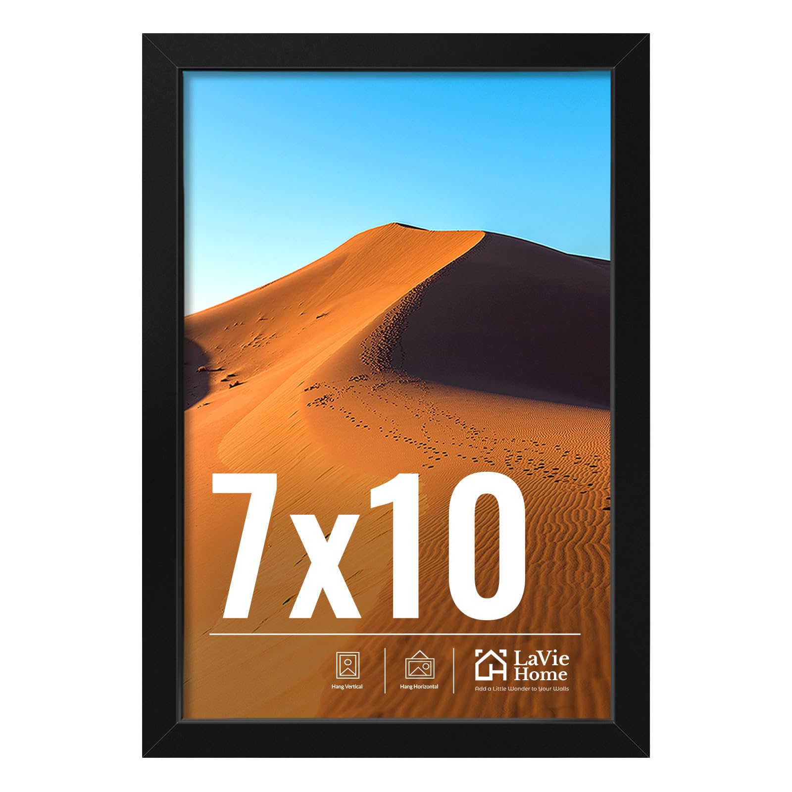 LaVie Home 11x14 Picture Frame for Wall Display, 11 x 14 Black Picture Frame with HD Plexiglas, 11 by 14 Poster Frame 1 Pack, Display Frame for Vertical or Horizontal, Classic Collection