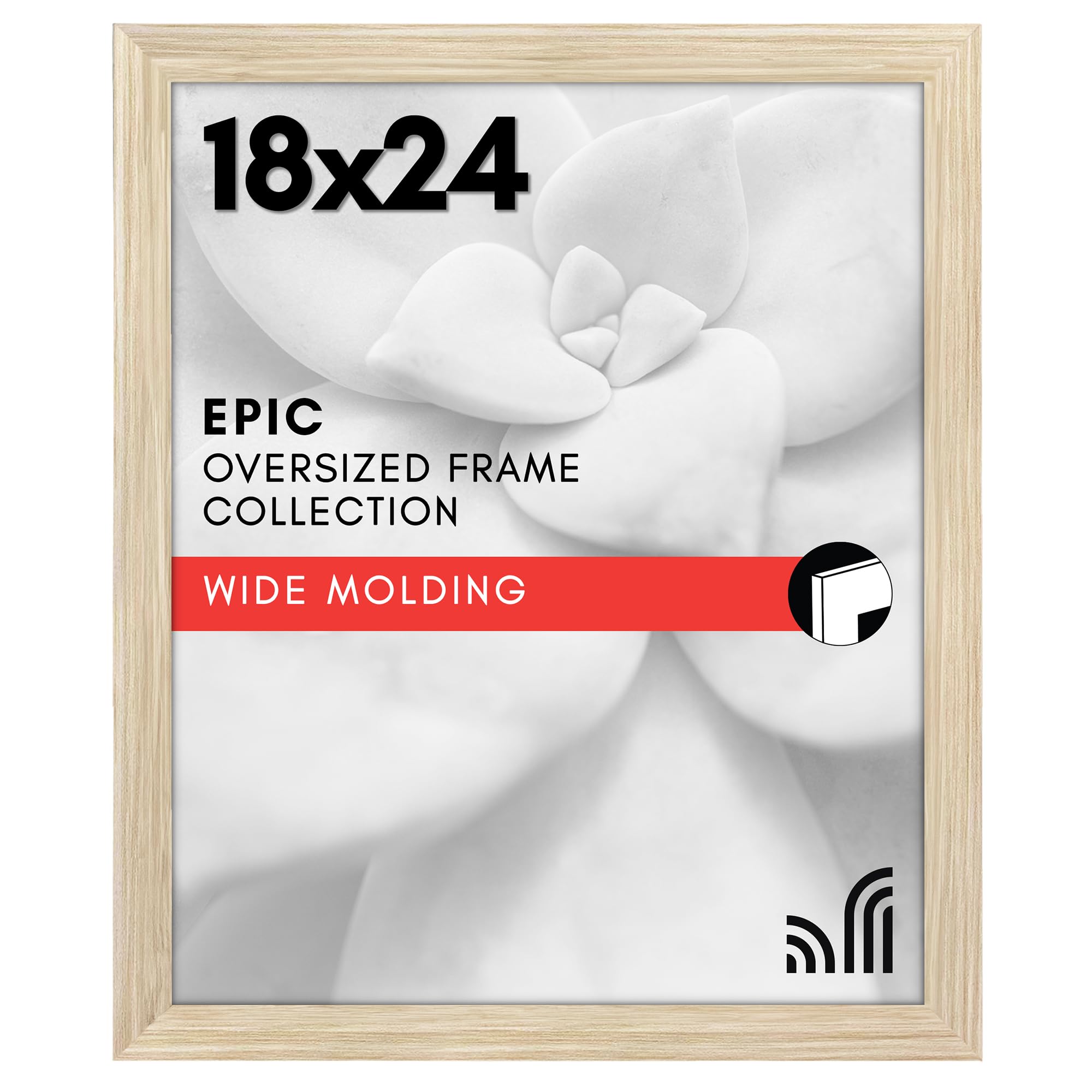 Americanflat 18x24 Poster Frame with Polished Plexiglass - Black Picture Frame - Wide Photo Frames Made of Engineered Wood for Vertical or Horizontal Wall Display - Epic Collection - Black