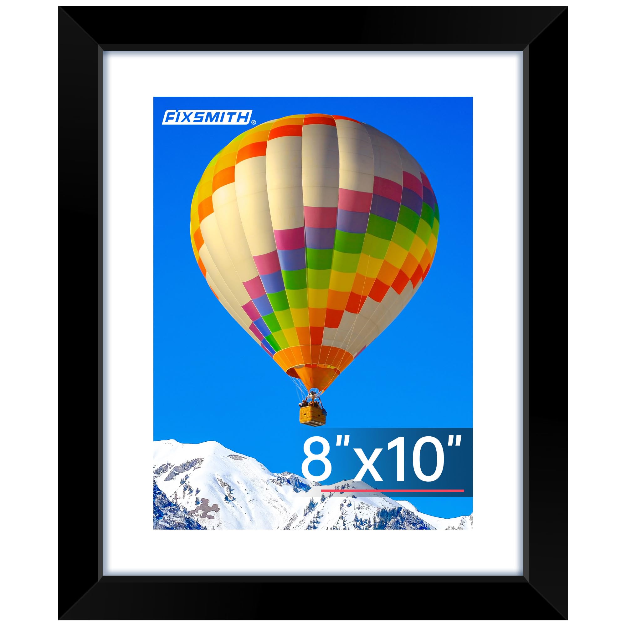 FIXSMITH 5x7 Picture Frame Set of 10, Photo Frame Bulk with HD Plexiglass, Display Pictures 4x6 with Mat or 5x7 Without Mat Multi Picture Frames Collage for Tabletop or Wall Display, Black