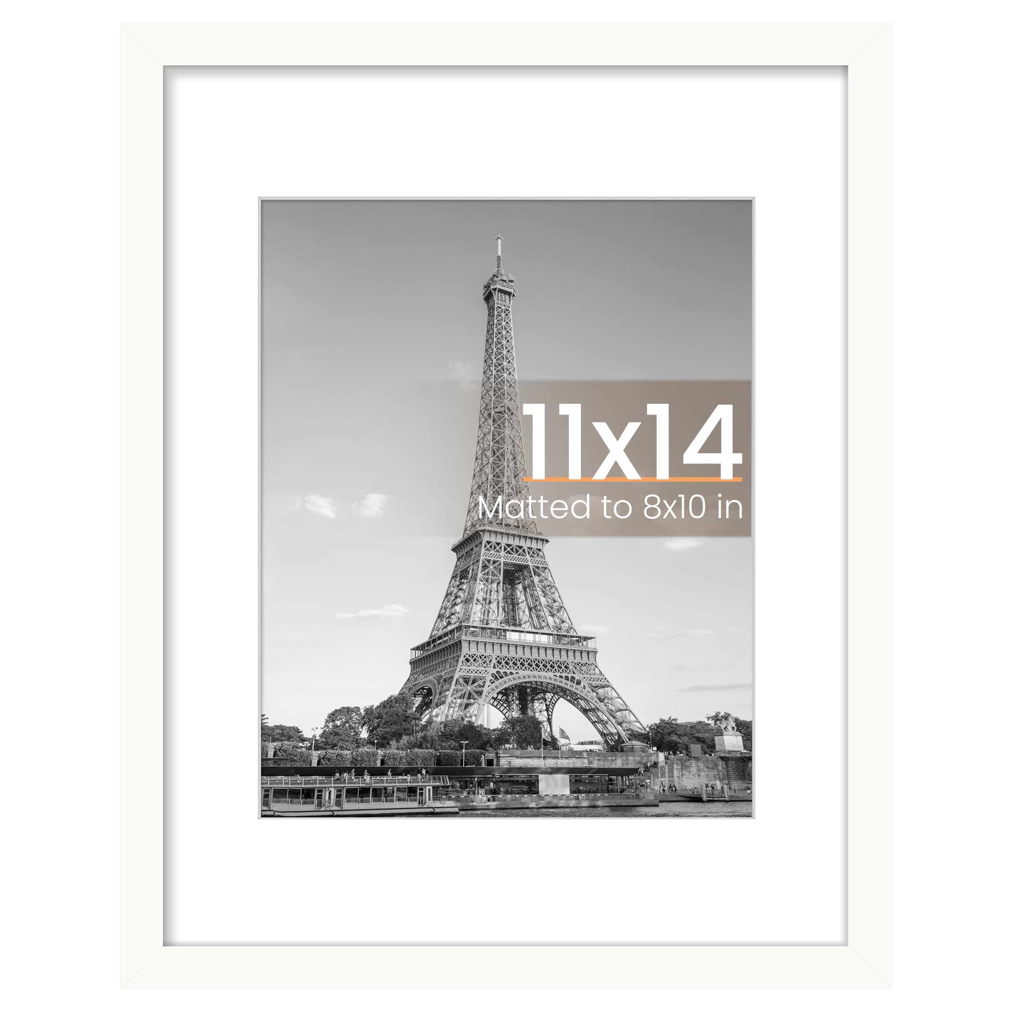 upsimples 8x10 Picture Frame, Display Pictures 5x7 with Mat or 8x10 Without Mat, Wall Hanging Photo Frame, Black, 1 Pack