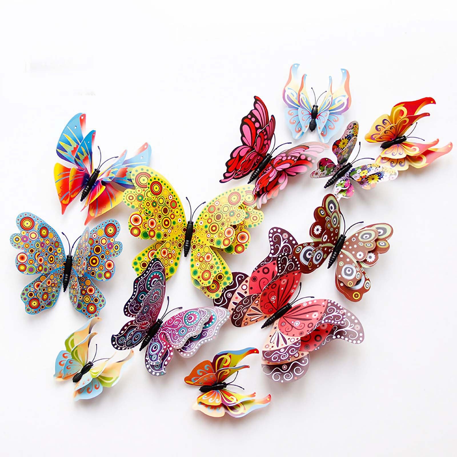 OPSEAM Butterfly Wall Decor 24/48 PCS, 3D Butterflies Stickers for Party Decorations with Magnets(Colorful, 24)