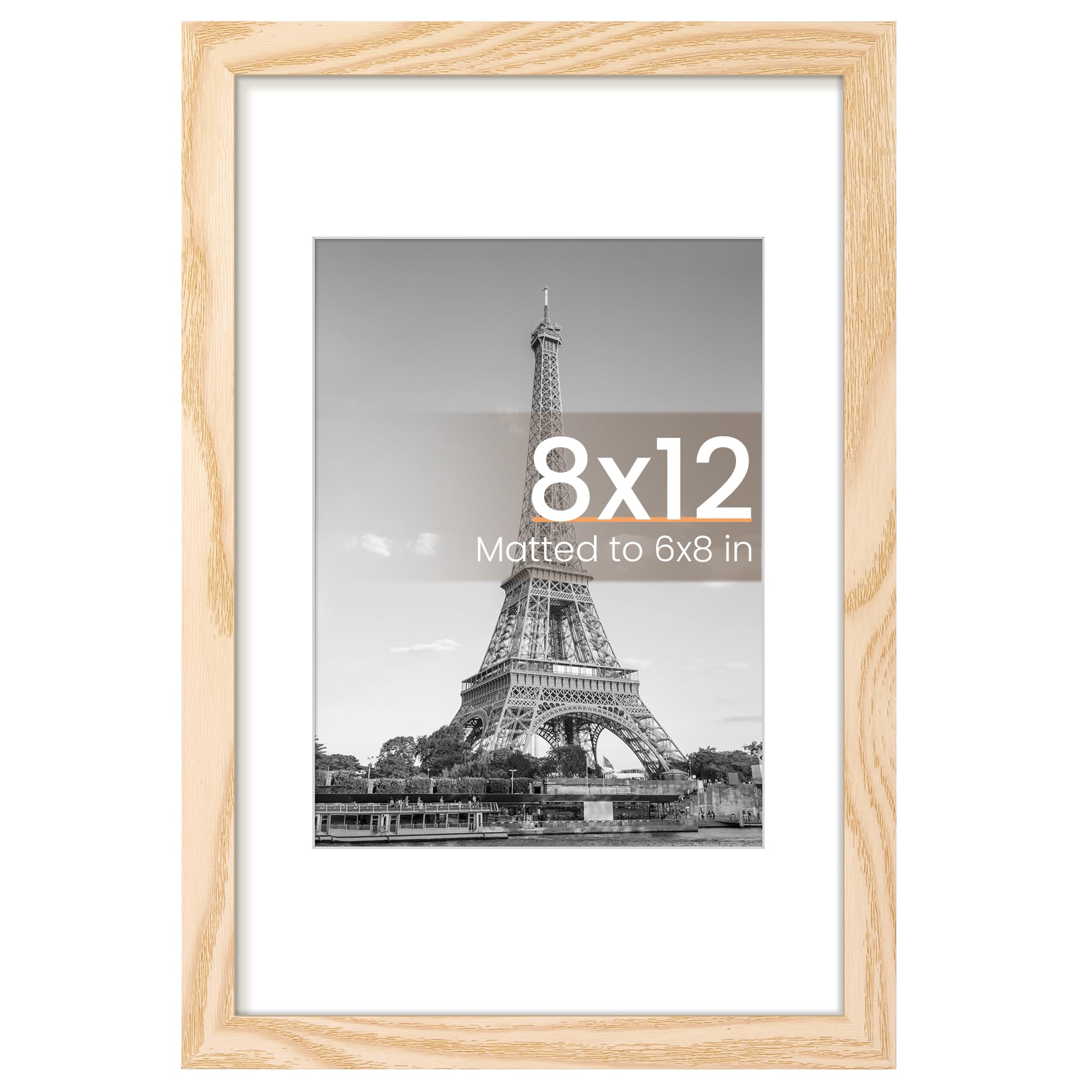 upsimples 8x10 Picture Frame, Display Pictures 5x7 with Mat or 8x10 Without Mat, Wall Hanging Photo Frame, Black, 1 Pack