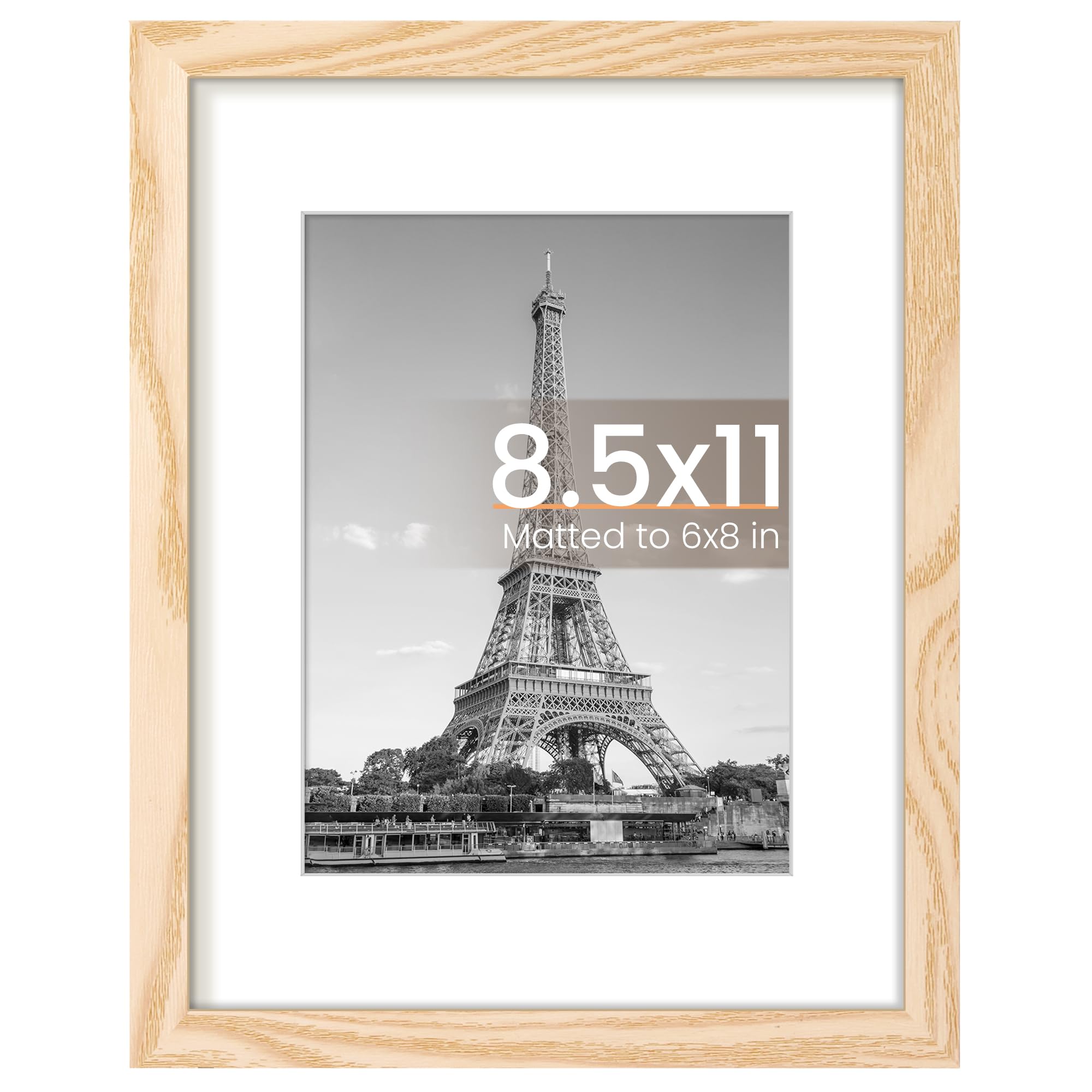 upsimples 12x16 Picture Frame, Display Pictures 8.5x11 with Mat or 12x16 Without Mat, Wall Hanging Photo Frame, Black, 1 Pack
