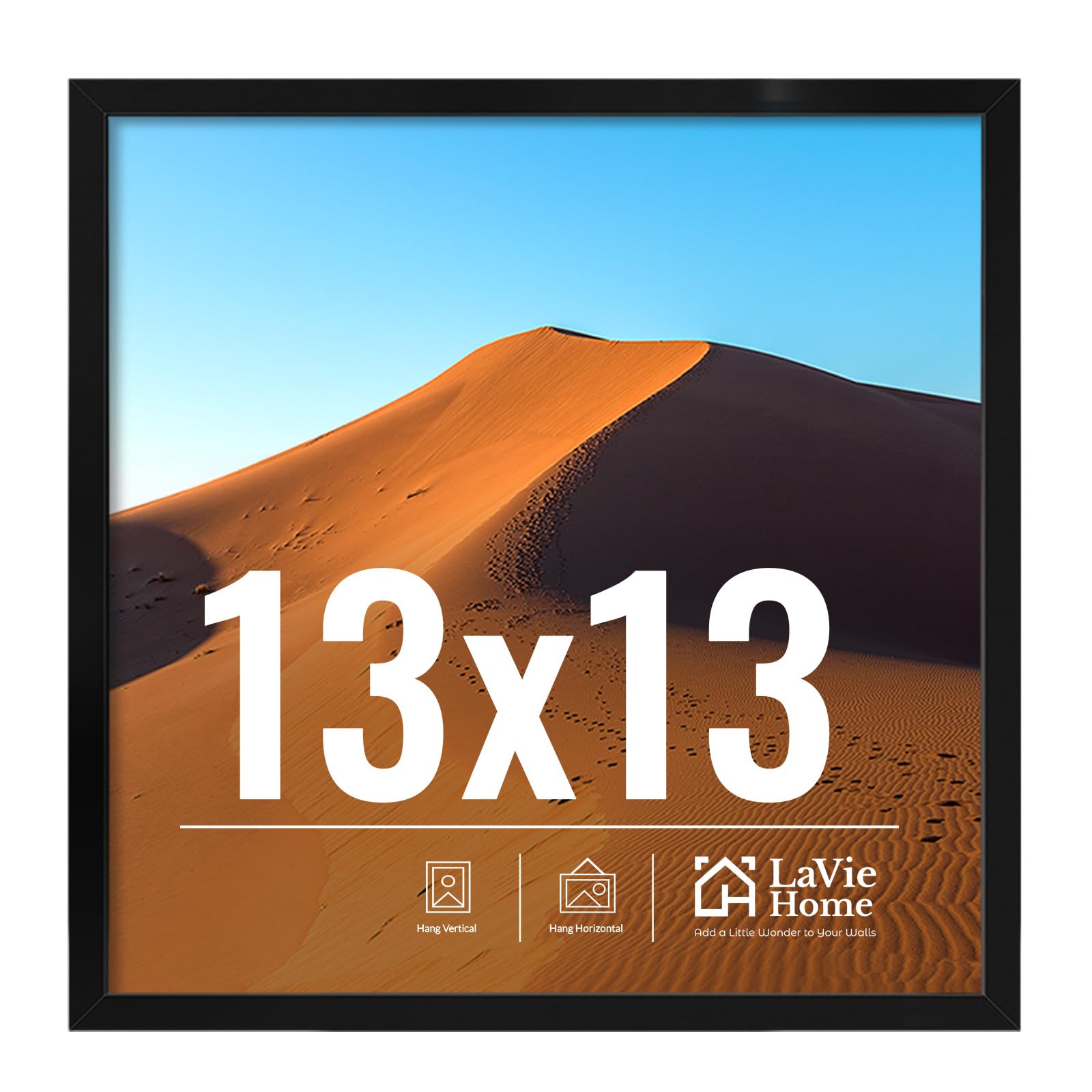 LaVie Home 11x14 Picture Frame for Wall Display, 11 x 14 Black Picture Frame with HD Plexiglas, 11 by 14 Poster Frame 1 Pack, Display Frame for Vertical or Horizontal, Classic Collection