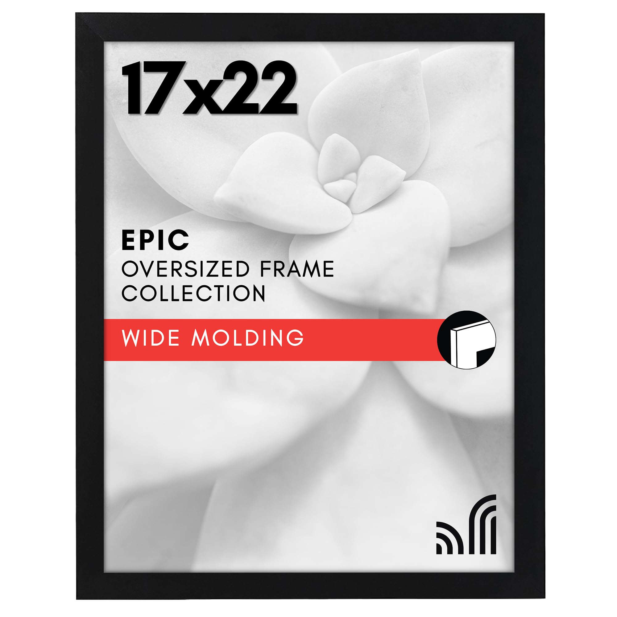 Americanflat 18x24 Poster Frame with Polished Plexiglass - Black Picture Frame - Wide Photo Frames Made of Engineered Wood for Vertical or Horizontal Wall Display - Epic Collection - Black