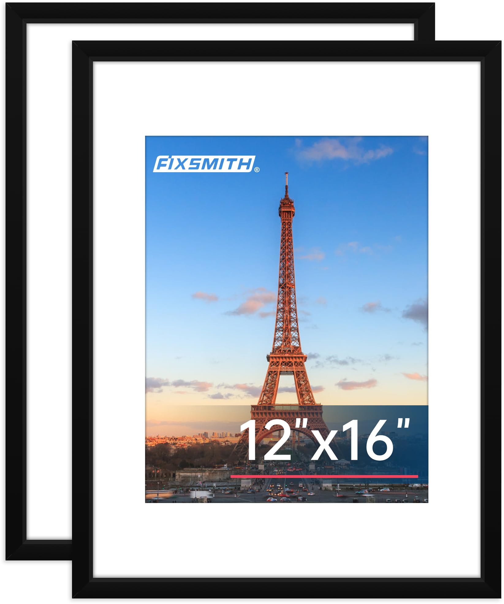 FIXSMITH 5x7 Picture Frame Set of 10, Photo Frame Bulk with HD Plexiglass, Display Pictures 4x6 with Mat or 5x7 Without Mat Multi Picture Frames Collage for Tabletop or Wall Display, Black