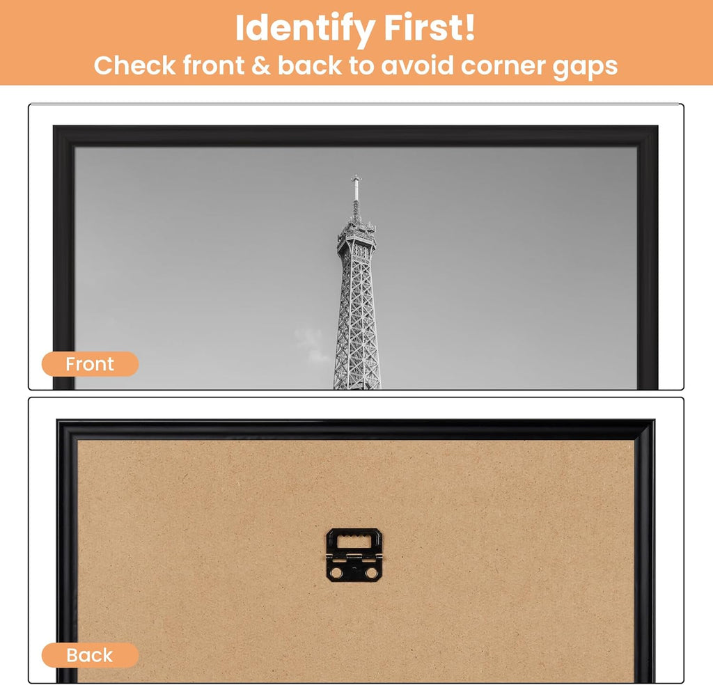 upsimples 16x24 Picture Frame Black 3 Pack, Scratch-Proof Poster Frames 16 x 24 for Photo Gallery - Slide-In Strips, Horizontal or Vertical Wall Mounting