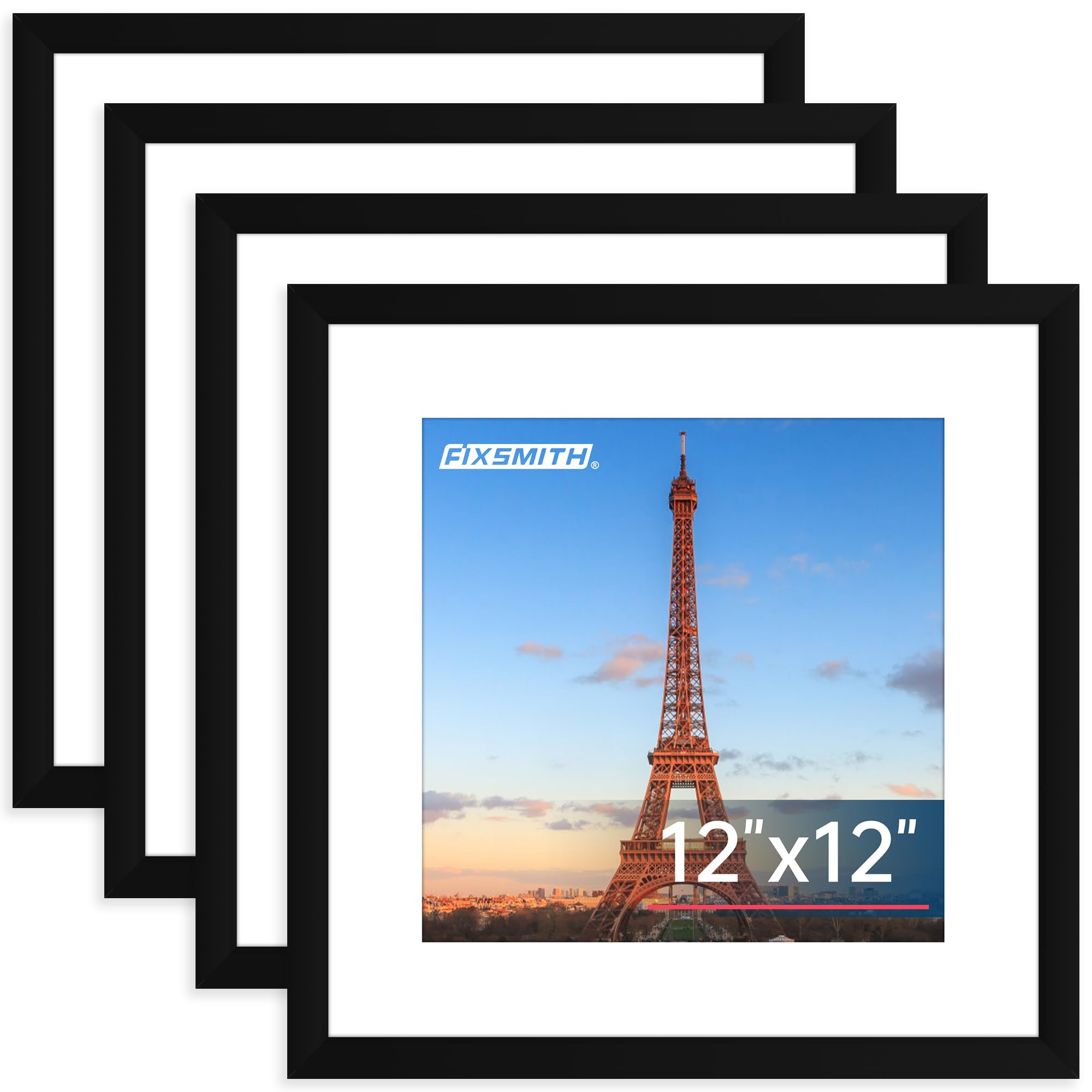 FIXSMITH 5x7 Picture Frame Set of 10, Photo Frame Bulk with HD Plexiglass, Display Pictures 4x6 with Mat or 5x7 Without Mat Multi Picture Frames Collage for Tabletop or Wall Display, Black