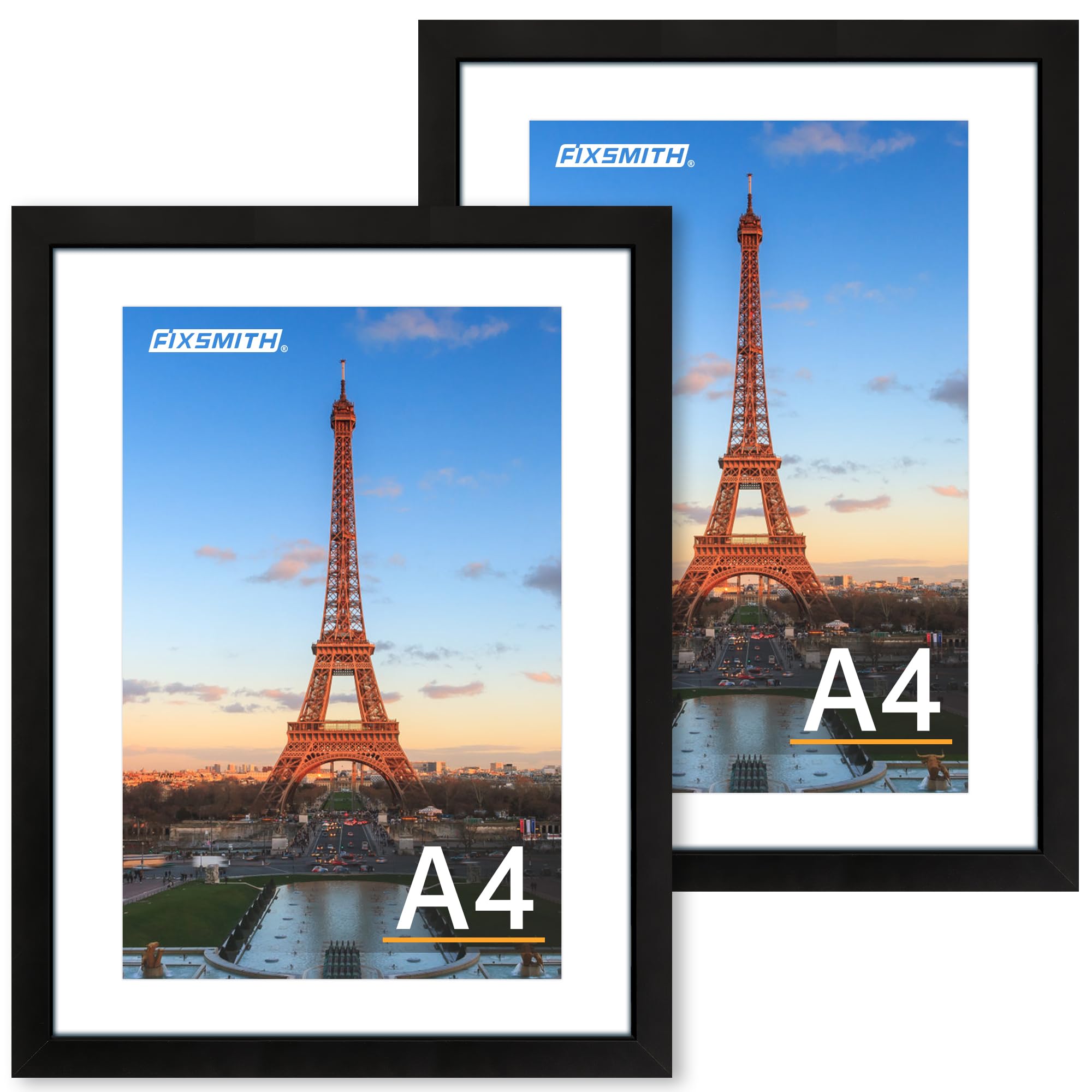 FIXSMITH 5x7 Picture Frame Set of 10, Photo Frame Bulk with HD Plexiglass, Display Pictures 4x6 with Mat or 5x7 Without Mat Multi Picture Frames Collage for Tabletop or Wall Display, Black