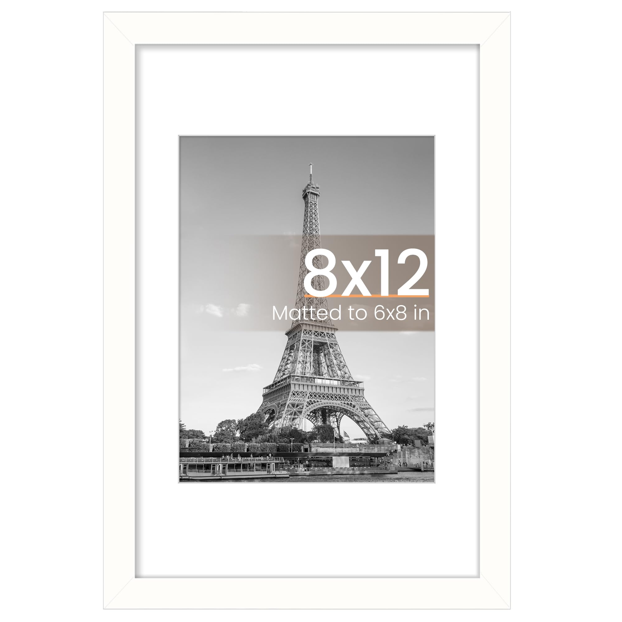 upsimples 12x16 Picture Frame, Display Pictures 8.5x11 with Mat or 12x16 Without Mat, Wall Hanging Photo Frame, Black, 1 Pack