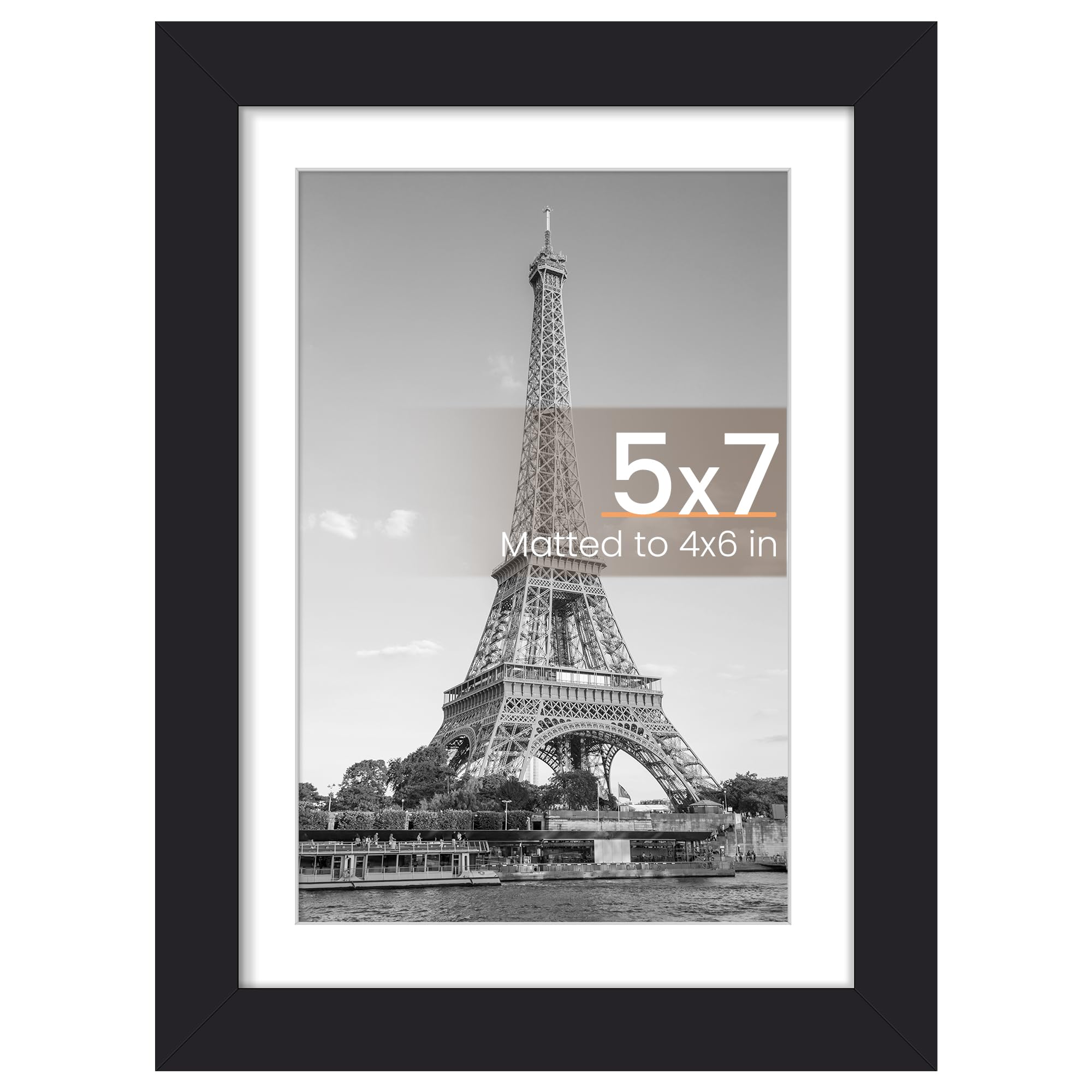 upsimples 12x16 Picture Frame, Display Pictures 8.5x11 with Mat or 12x16 Without Mat, Wall Hanging Photo Frame, Black, 1 Pack