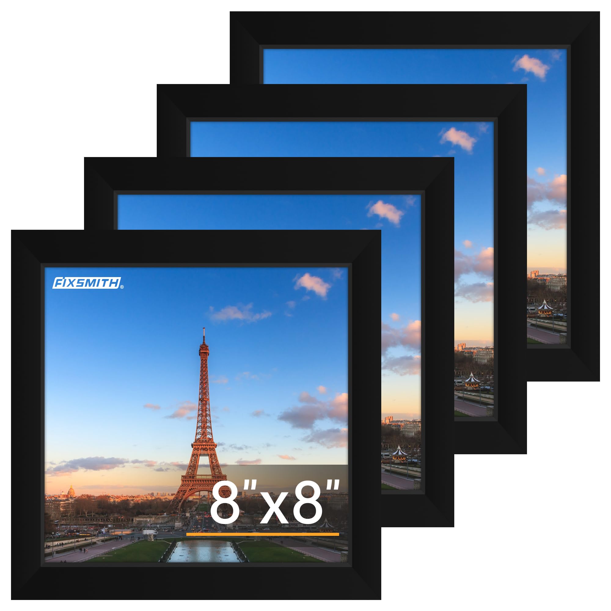 FIXSMITH 5x7 Picture Frame Set of 10, Photo Frame Bulk with HD Plexiglass, Display Pictures 4x6 with Mat or 5x7 Without Mat Multi Picture Frames Collage for Tabletop or Wall Display, Black