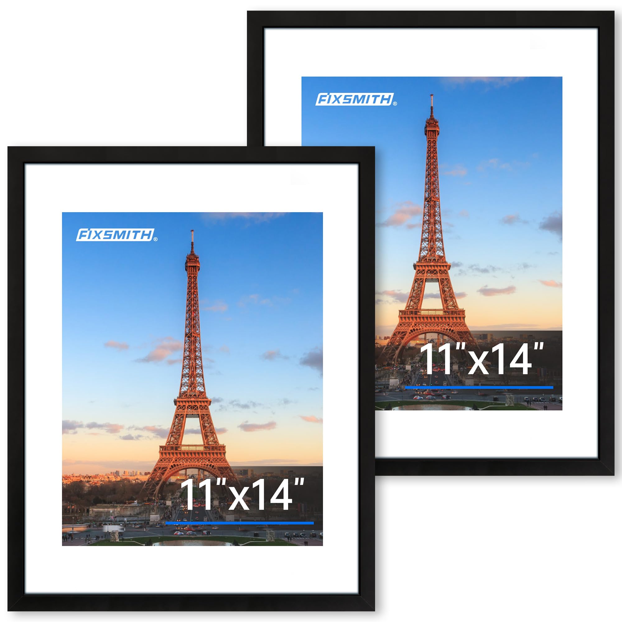 FIXSMITH 5x7 Picture Frame Set of 10, Photo Frame Bulk with HD Plexiglass, Display Pictures 4x6 with Mat or 5x7 Without Mat Multi Picture Frames Collage for Tabletop or Wall Display, Black