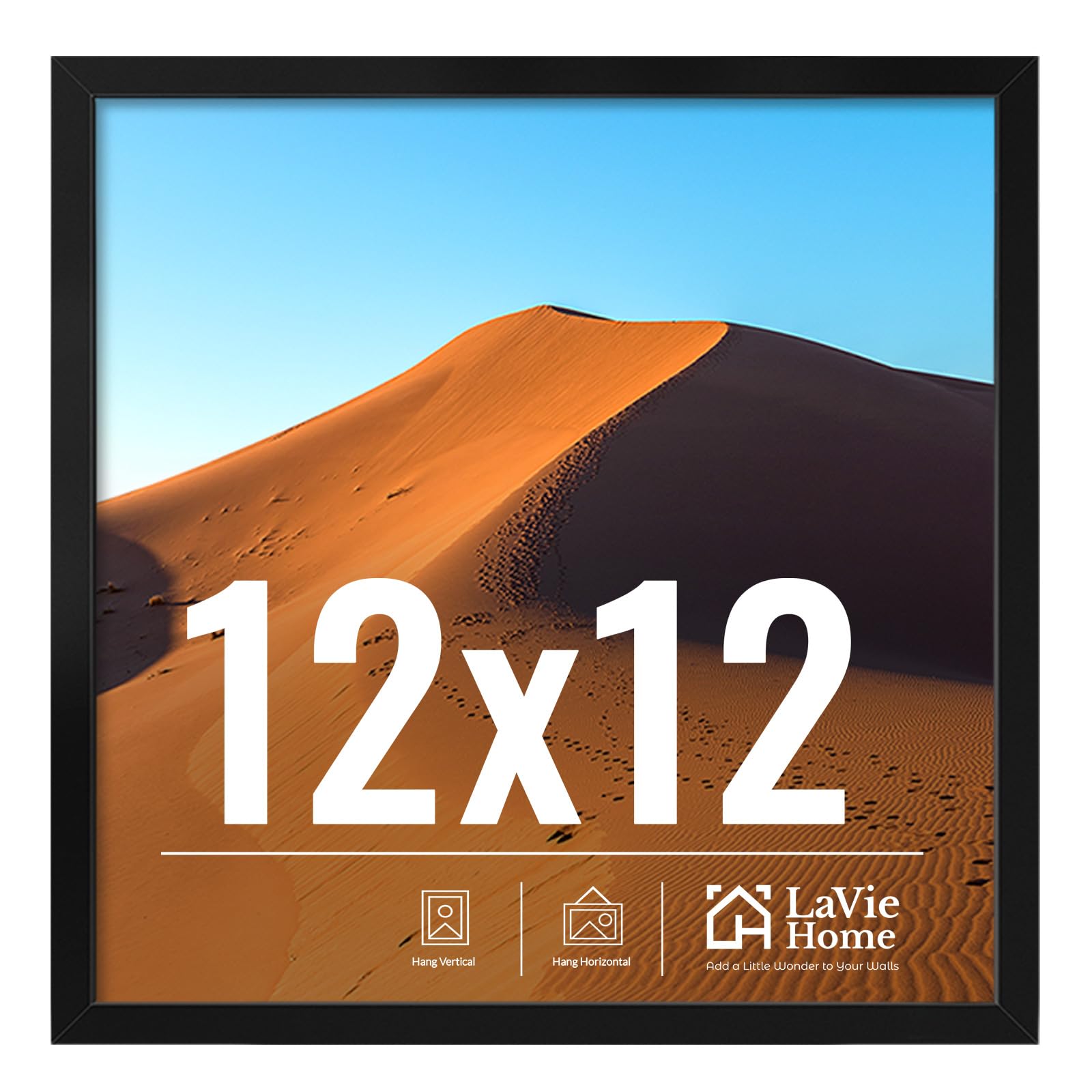 LaVie Home 11x14 Picture Frame for Wall Display, 11 x 14 Black Picture Frame with HD Plexiglas, 11 by 14 Poster Frame 1 Pack, Display Frame for Vertical or Horizontal, Classic Collection
