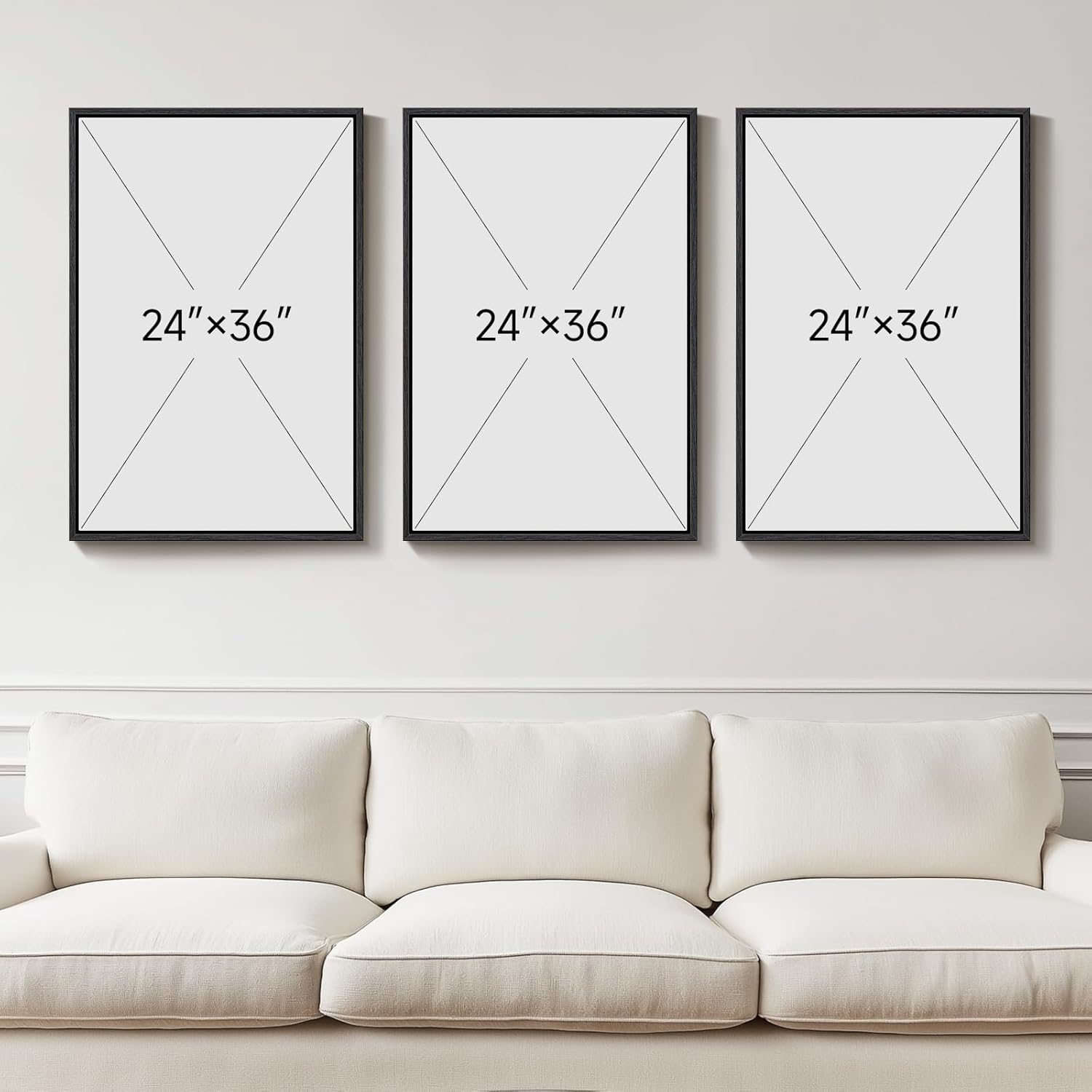 Large 3D Textured Framed Blue and White Abstract Wall Art for Living Room, 3 Piece Modern Artwork for Walls, Minimalist Navy Blue Geometric Paintings for Hallway, Stair, Office Wall Decor 24x36 In