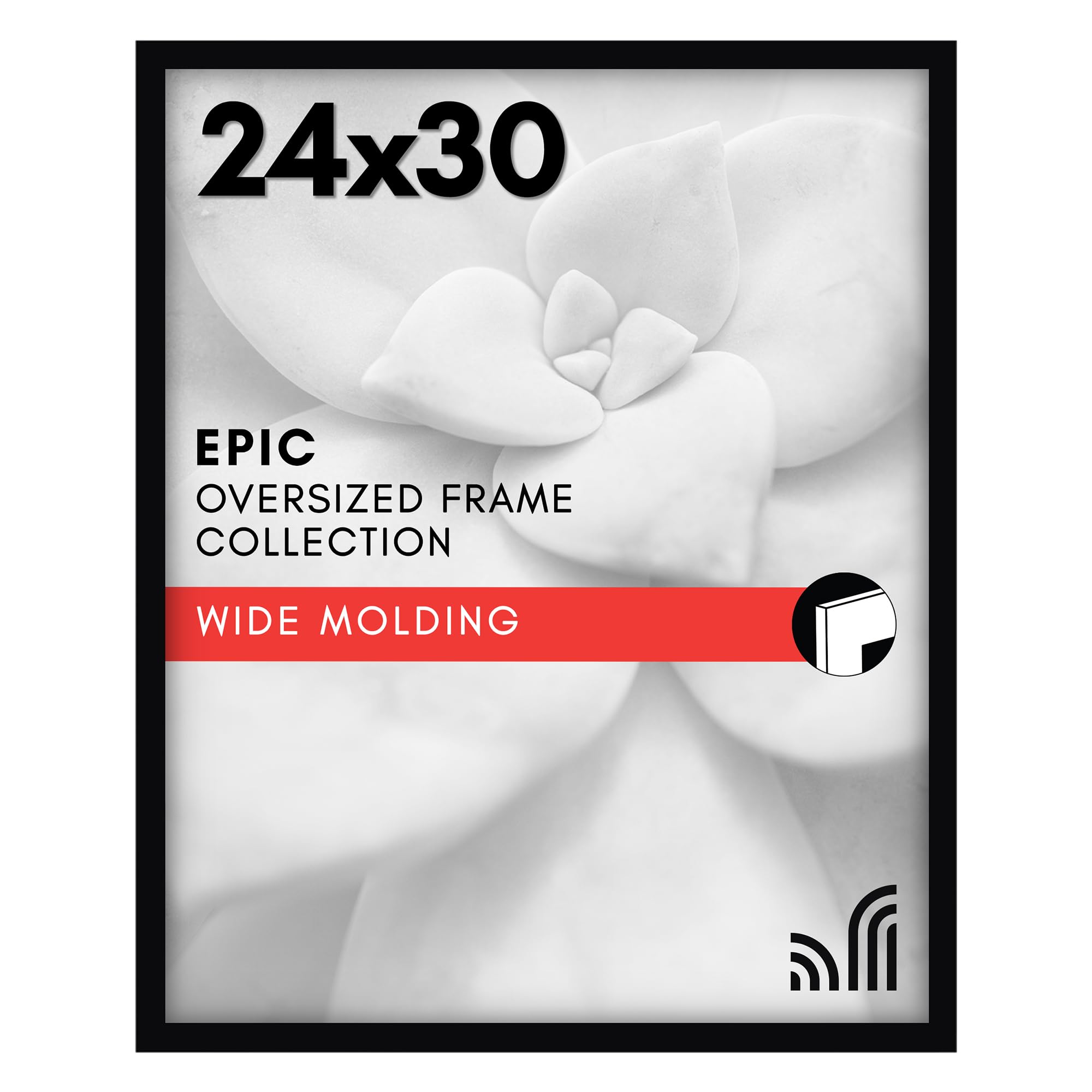 Americanflat 18x24 Poster Frame with Polished Plexiglass - Black Picture Frame - Wide Photo Frames Made of Engineered Wood for Vertical or Horizontal Wall Display - Epic Collection - Black