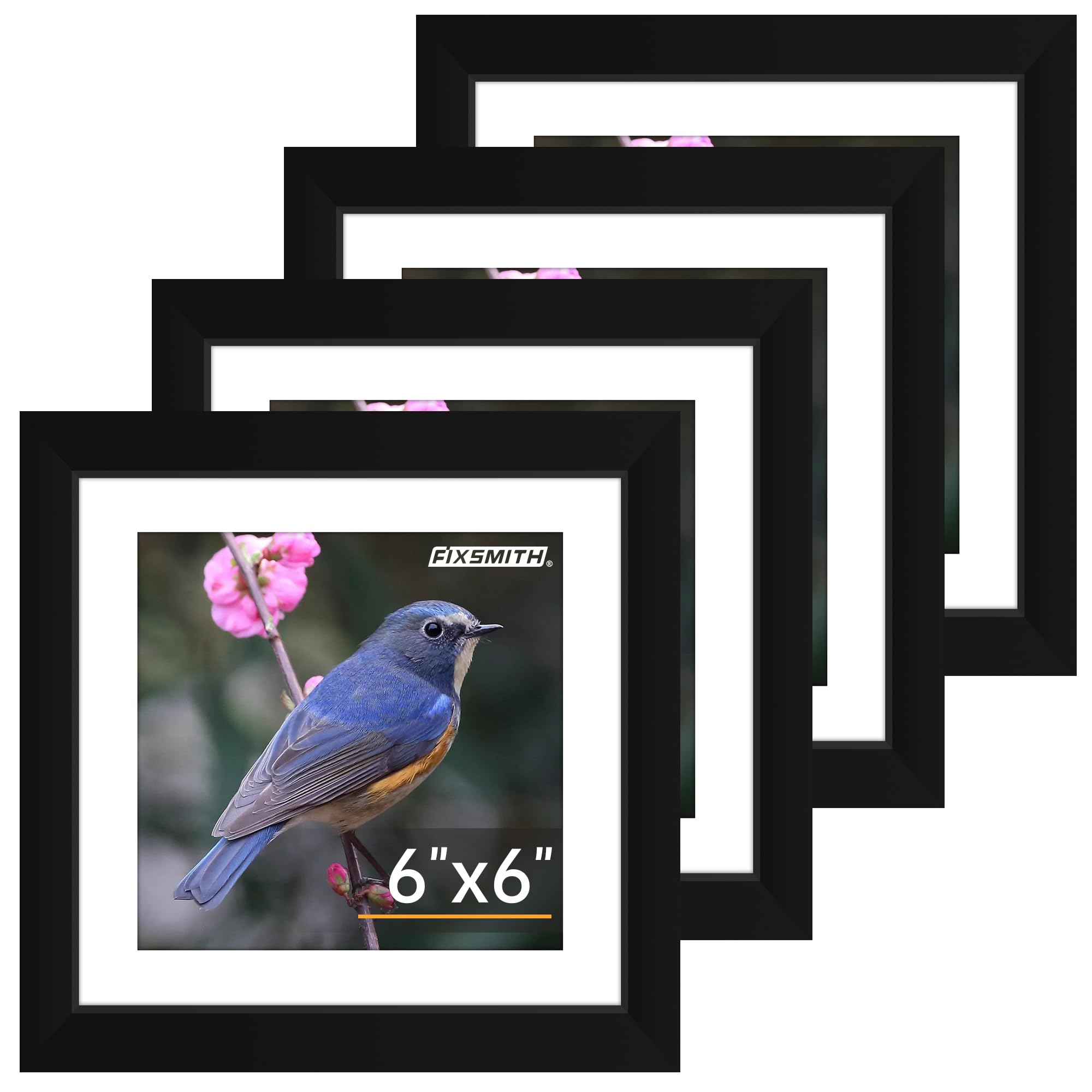 FIXSMITH 5x7 Picture Frame Set of 10, Photo Frame Bulk with HD Plexiglass, Display Pictures 4x6 with Mat or 5x7 Without Mat Multi Picture Frames Collage for Tabletop or Wall Display, Black