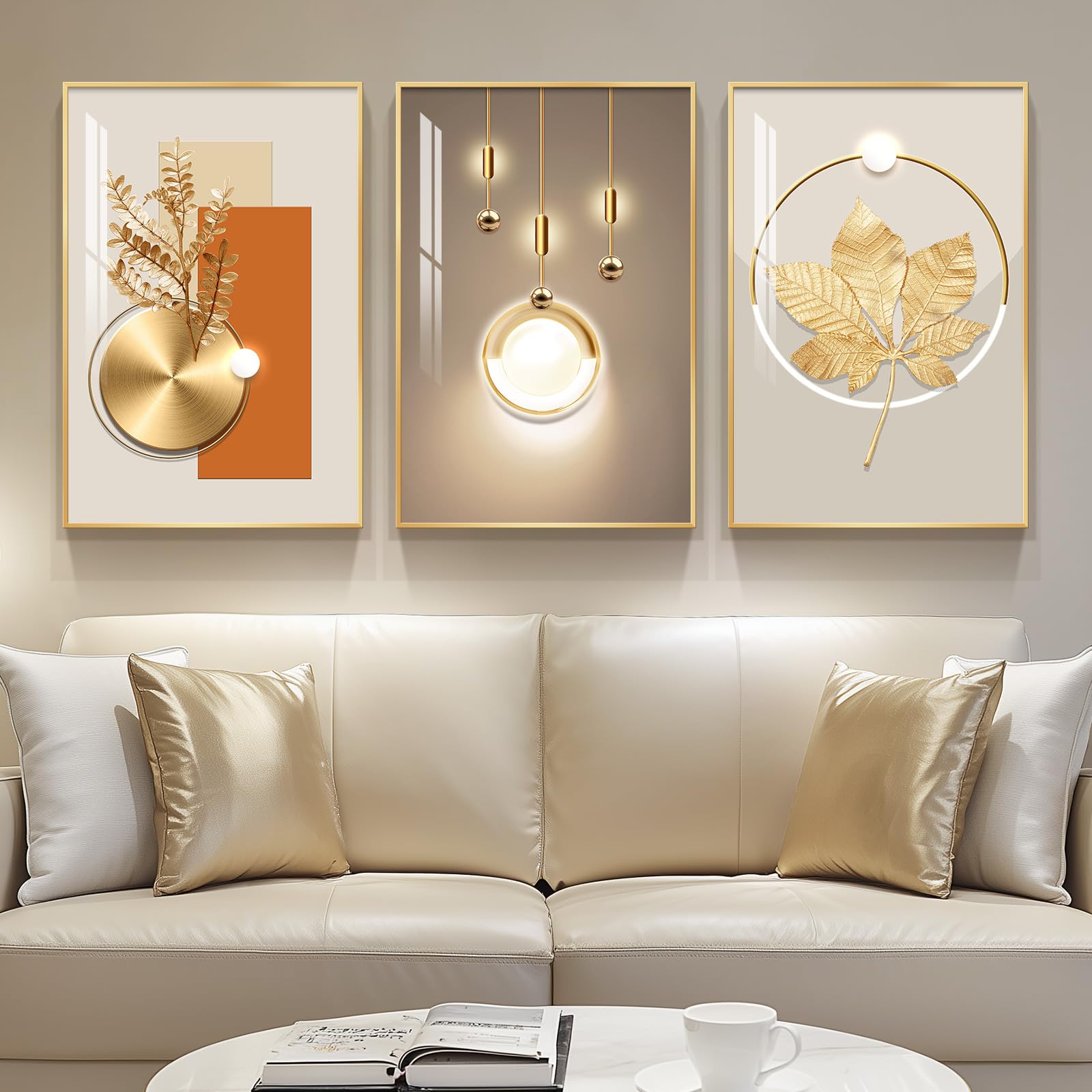 Large Framed Modern Abstract Wall Art for Living Room, Minimalist Bright Style Prints Wall Paintings Artwork for Walls, Silver Gray Contemporary Luxury Pictures for Hallway, Office Wall Decor 24x36 In