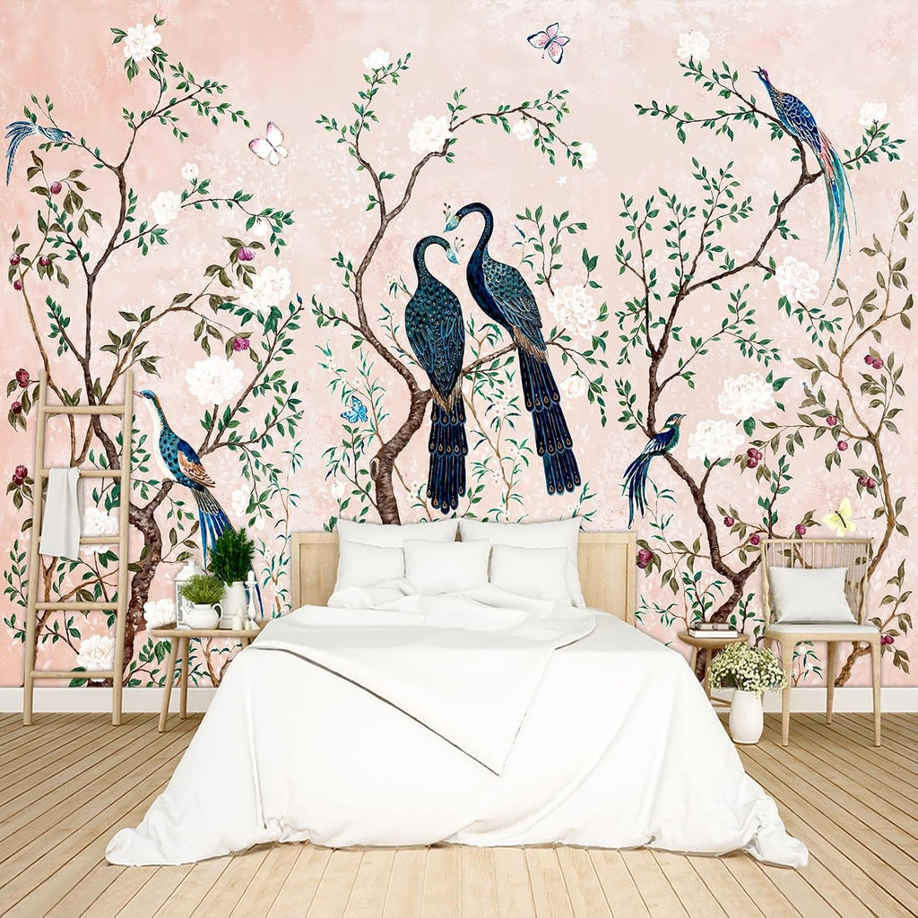 Tropical Rainforest Botanical Wallpaper Peel and Stick Wall Mural for Bedroom Living Room - 85"x118"
