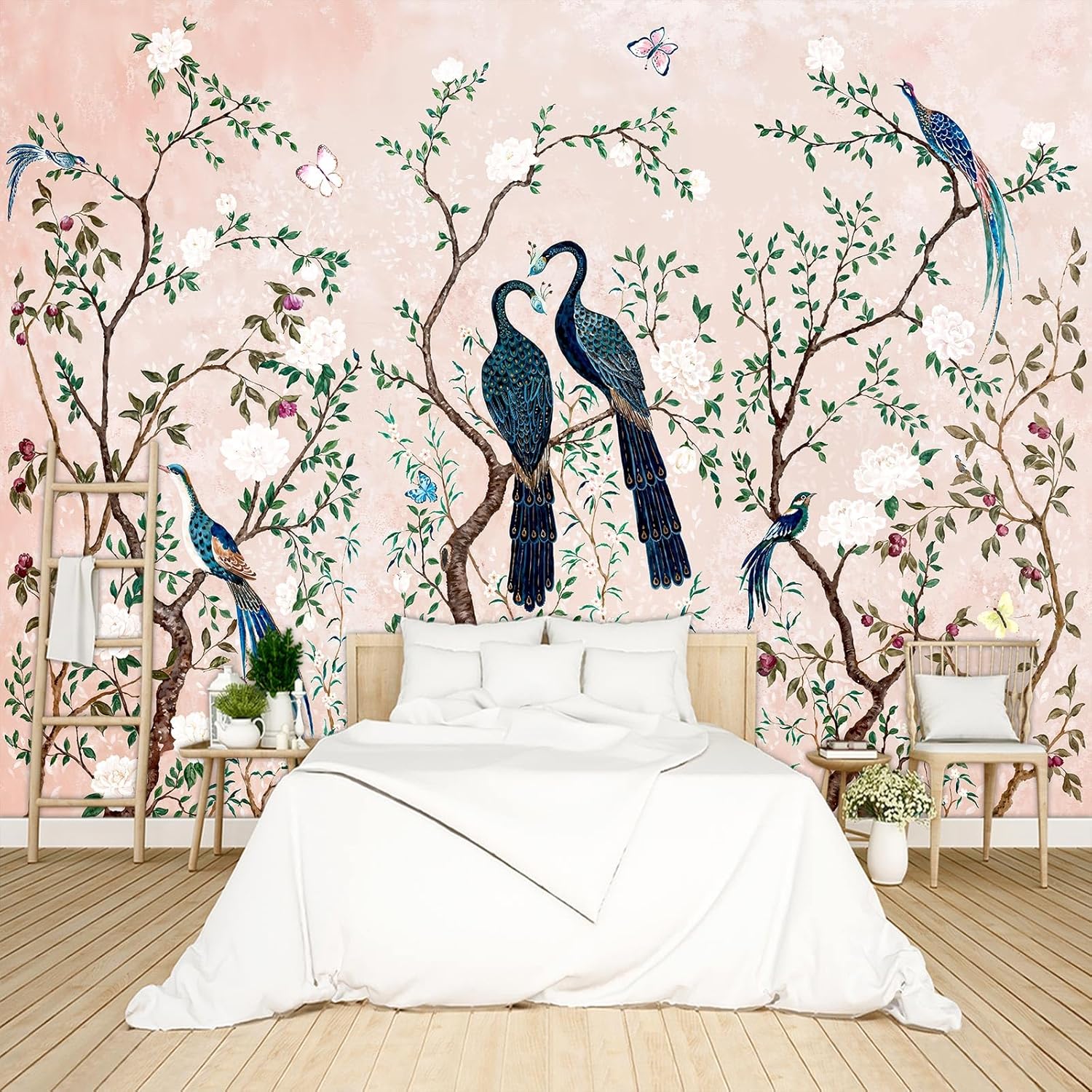 Tropical Rainforest Botanical Wallpaper Peel and Stick Wall Mural for Bedroom Living Room - 85"x118"