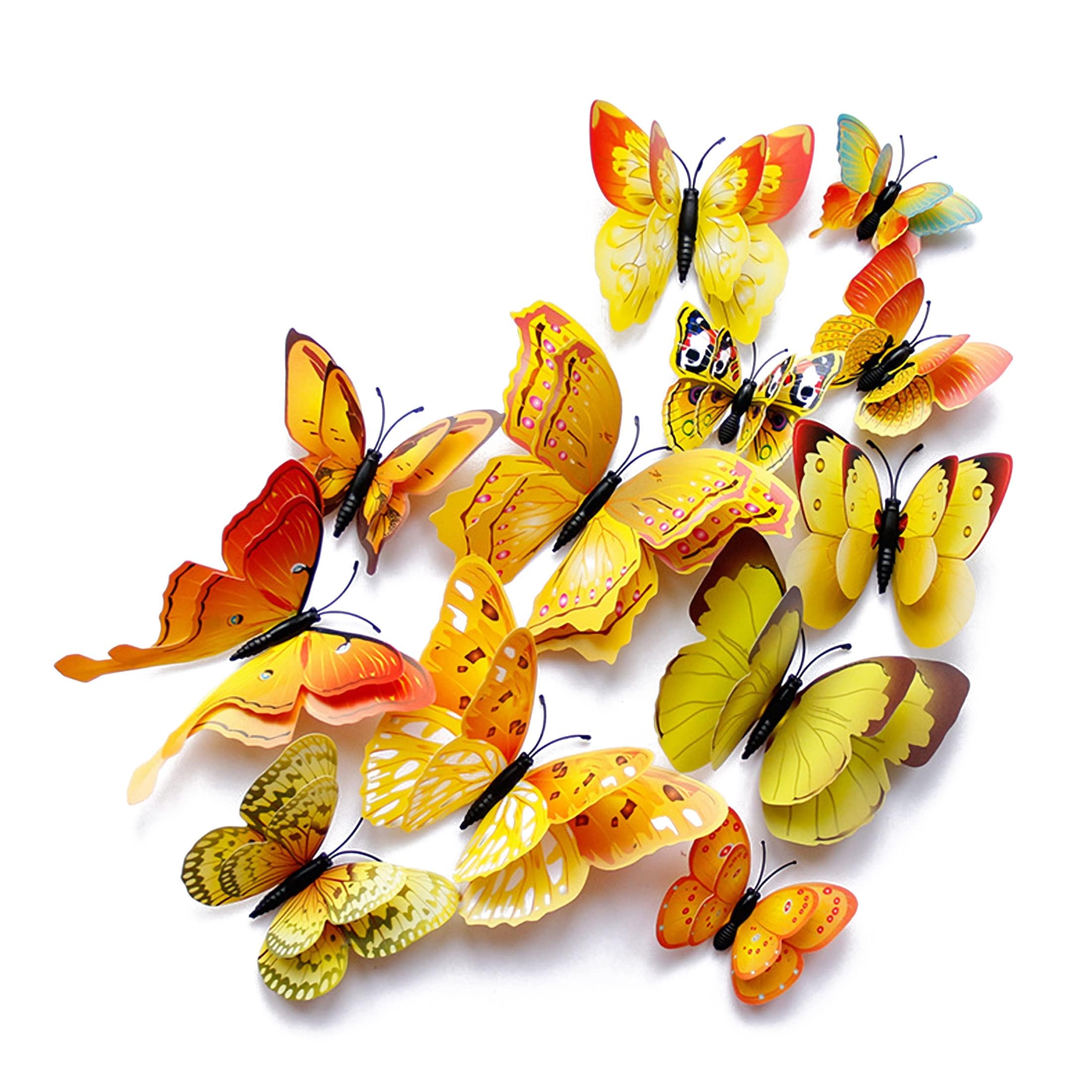 OPSEAM Butterfly Wall Decor 24/48 PCS, 3D Butterflies Stickers for Party Decorations with Magnets(Colorful, 24)