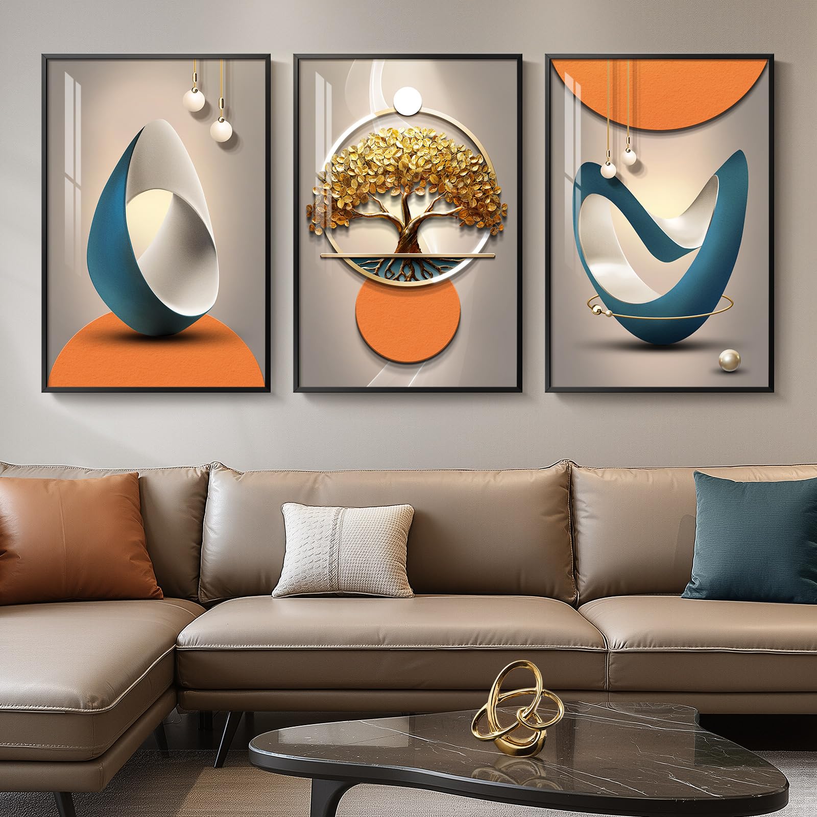 Large Framed Modern Abstract Wall Art for Living Room, Minimalist Bright Style Prints Wall Paintings Artwork for Walls, Silver Gray Contemporary Luxury Pictures for Hallway, Office Wall Decor 24x36 In