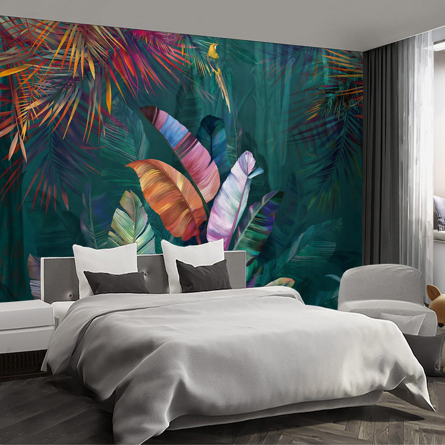 Forest Landscape wall murals Woodland Tree Peel and Stick self Adhesive Wallpaper for Bedroom Living Room - 85"x118"