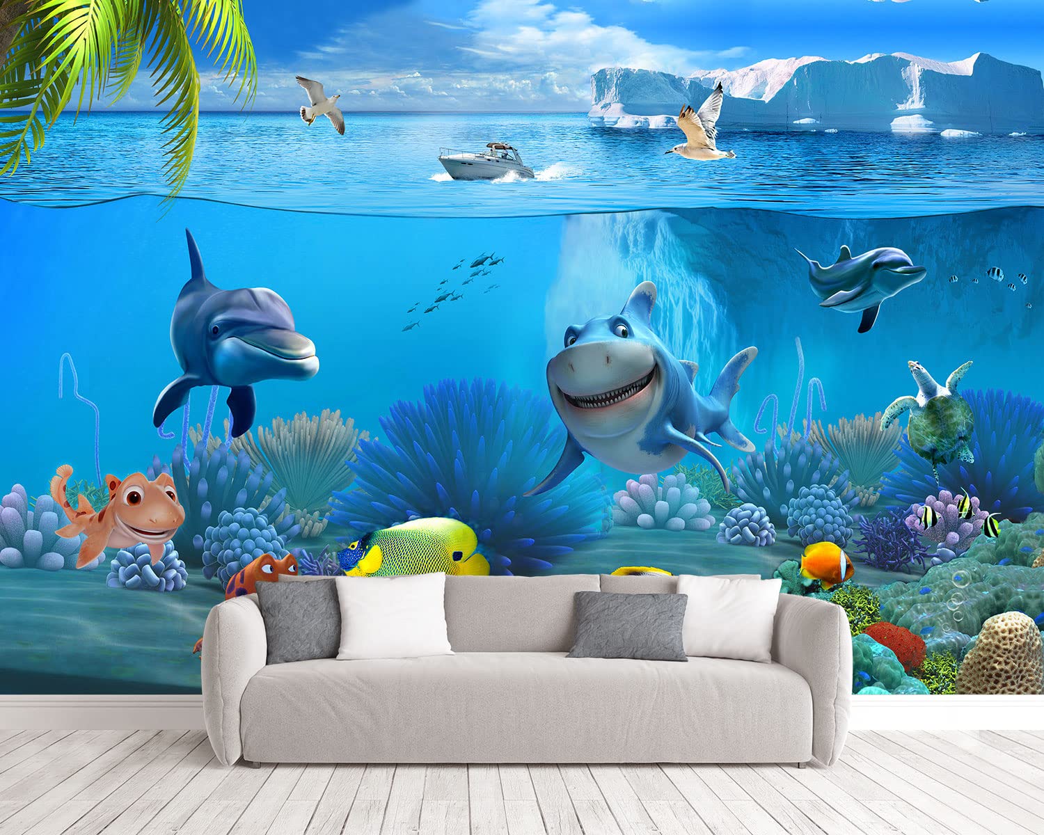Brooklyn Bridge City View Mural Living Room couches Extra Large wall murals new york Cities Wallpaper Bedroom California Picture Landscape - 108"x75"（It's not Peel and Stick.）