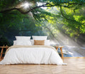 Toolhom Hazy Forest Wall Mural, Abstract Nature Landscape Wallpaper, Background Wall Decoration Patterns（Non-self-Adhesive）