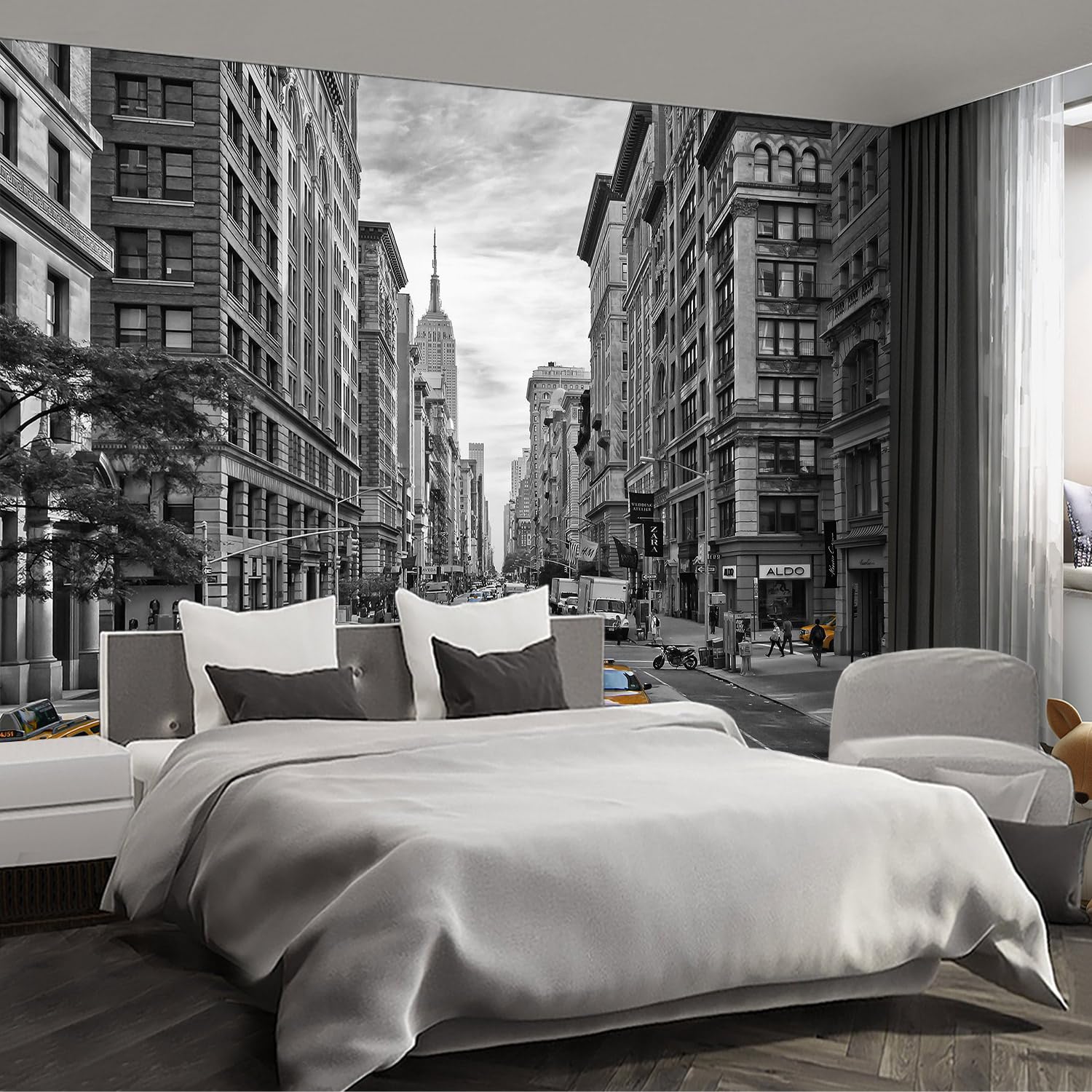 Brooklyn Bridge City View Mural Living Room couches Extra Large wall murals new york Cities Wallpaper Bedroom California Picture Landscape - 108"x75"（It's not Peel and Stick.）