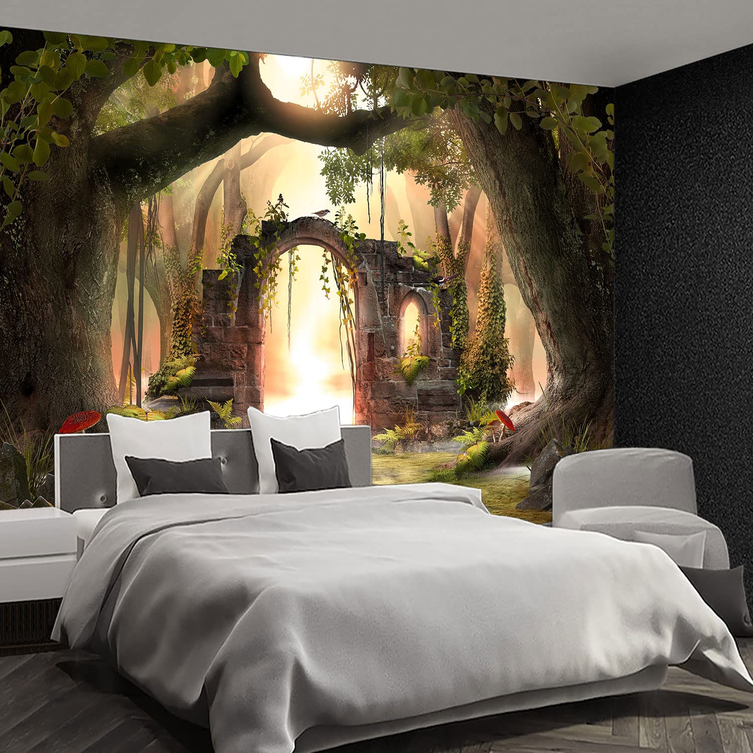 Brooklyn Bridge City View Mural Living Room couches Extra Large wall murals new york Cities Wallpaper Bedroom California Picture Landscape - 108"x75"（It's not Peel and Stick.）